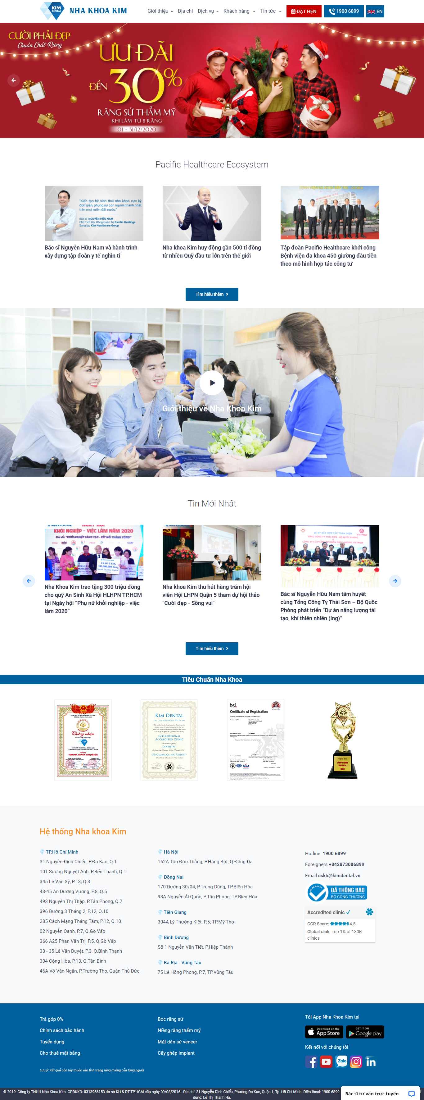 Thiết kế Web nha khoa nhakhoakim.com