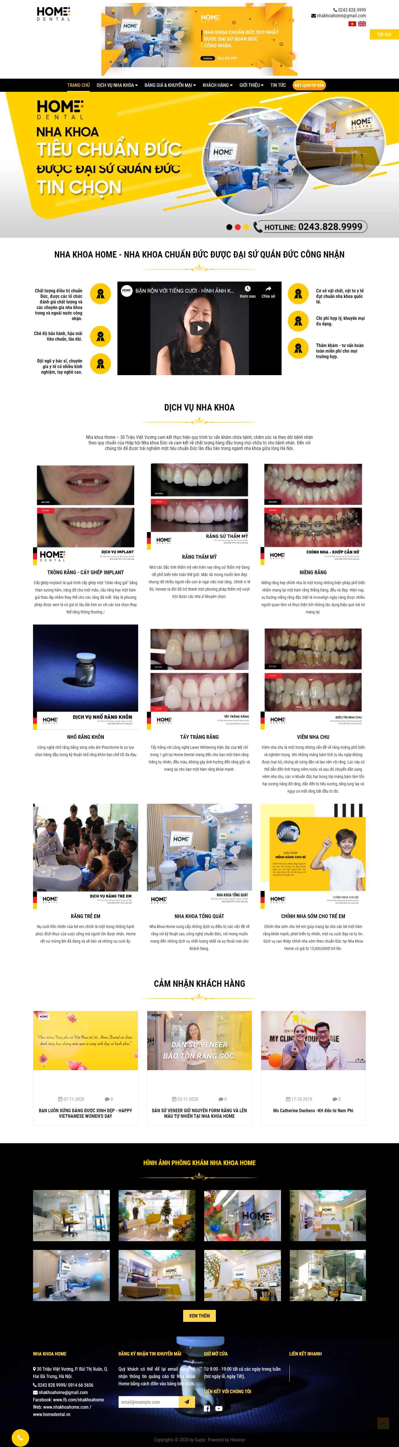 Thiết kế Web nha khoa nhakhoahome.com