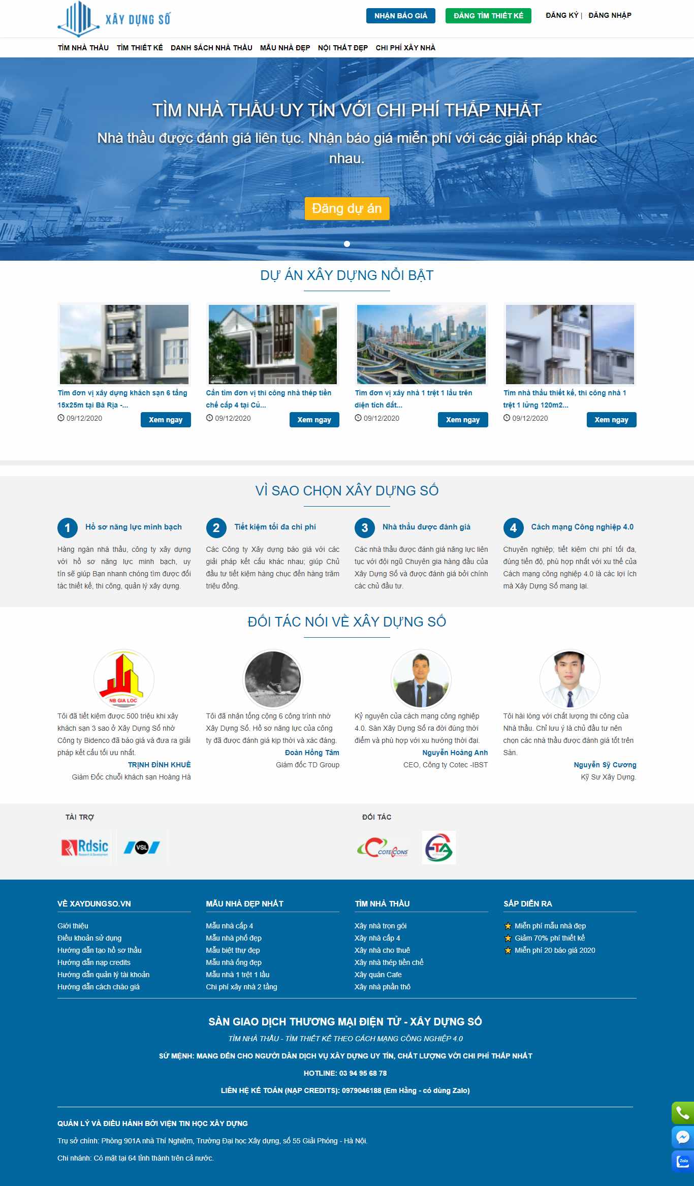 Thiết kế Web xây dựng xaydungso.vn