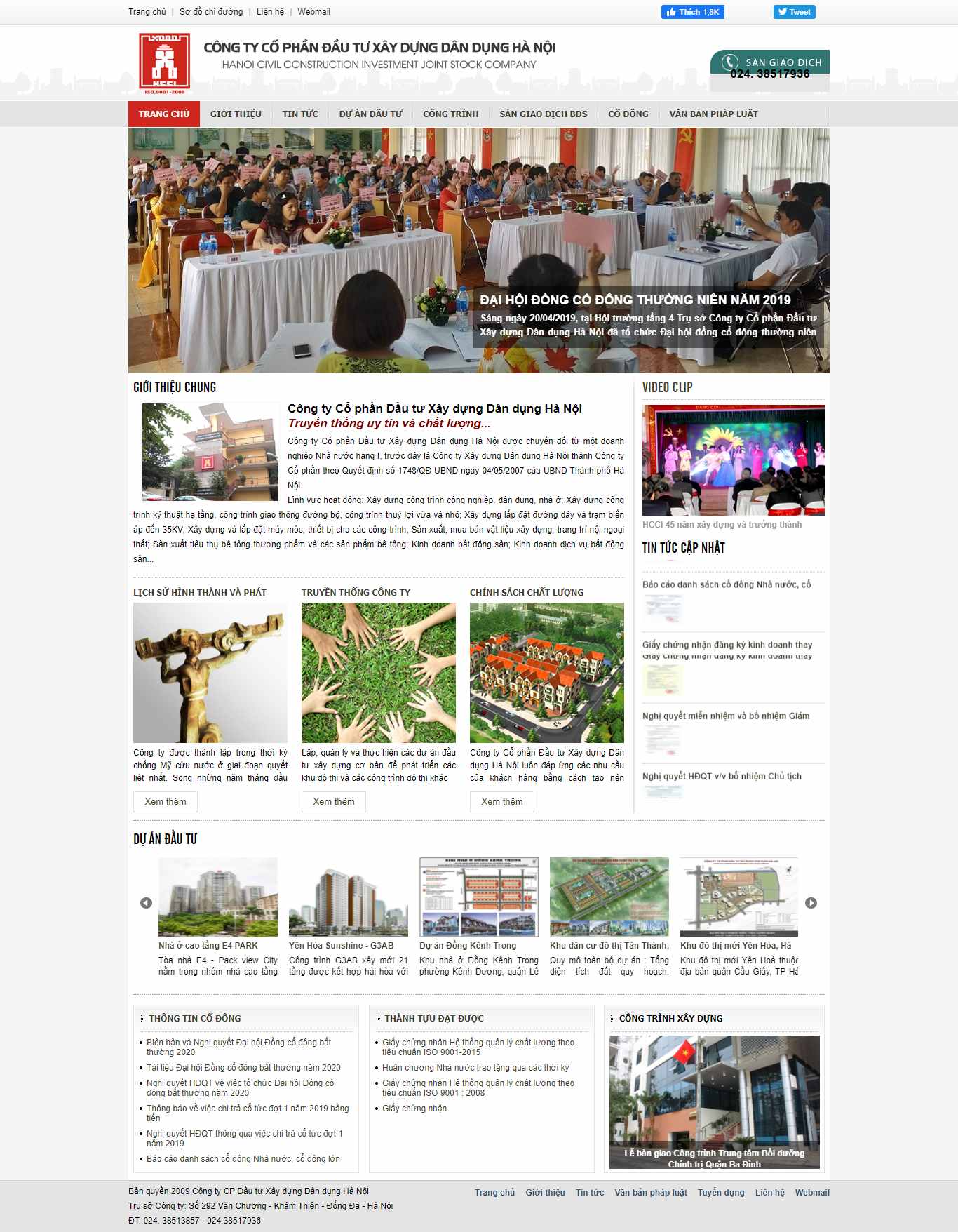 Thiết kế Web xây dựng hcci.com.vn