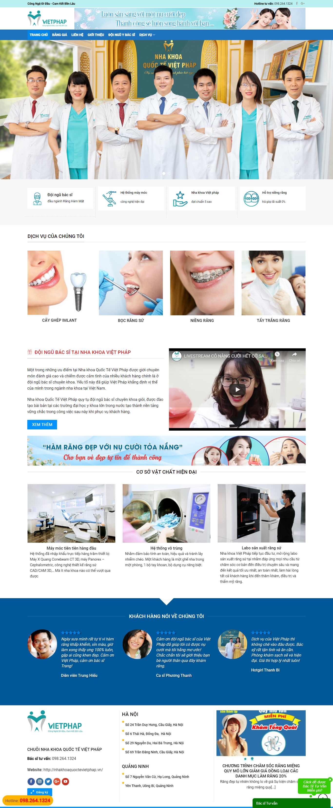 Thiết kế Web nha khoa nhakhoaquoctevietphap.vn