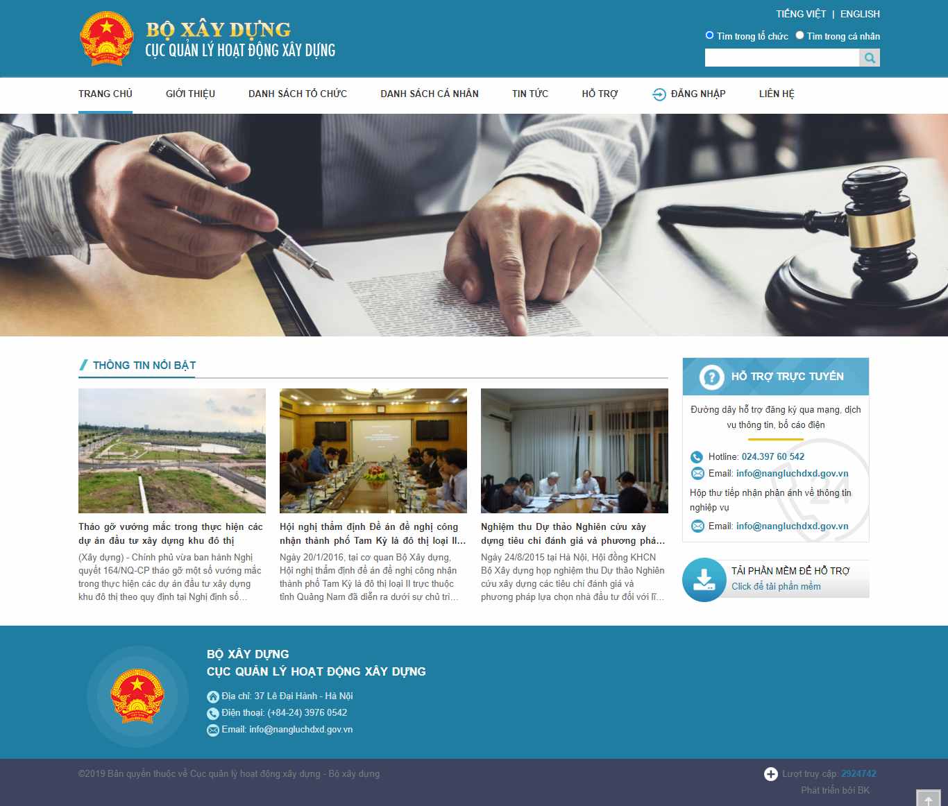 Thiết kế Web xây dựng nangluchdxd.gov.vn