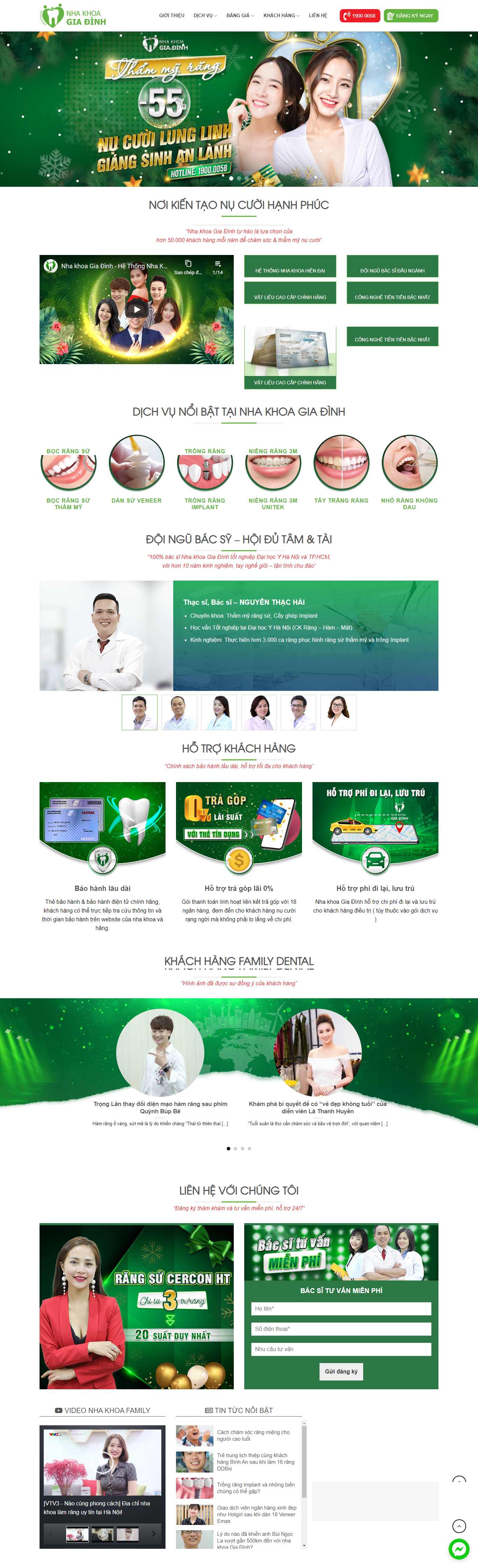 Thiết kế Web nha khoa nhakhoafamily.vn