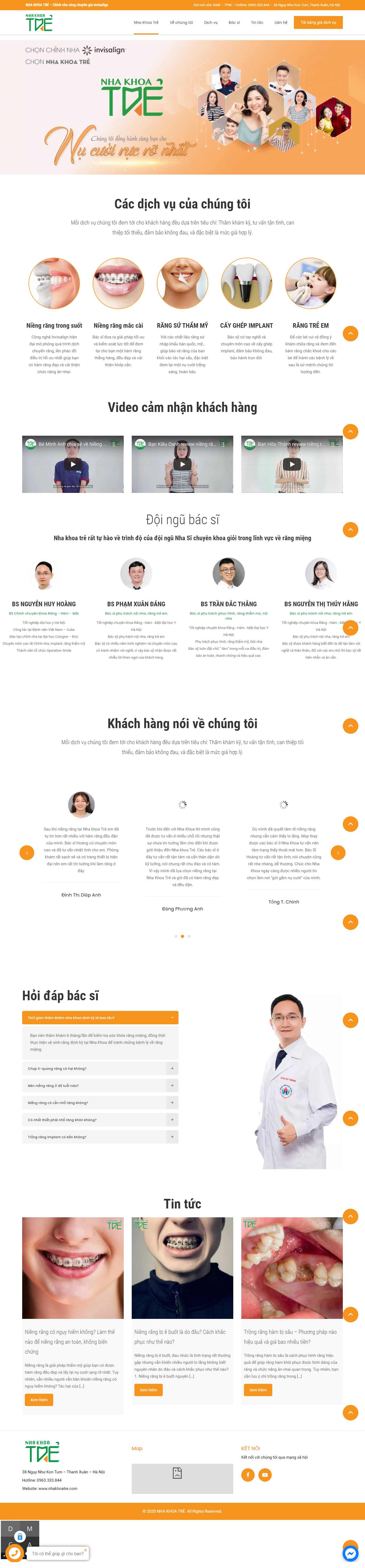 Thiết kế Web nha khoa nhakhoatre.com