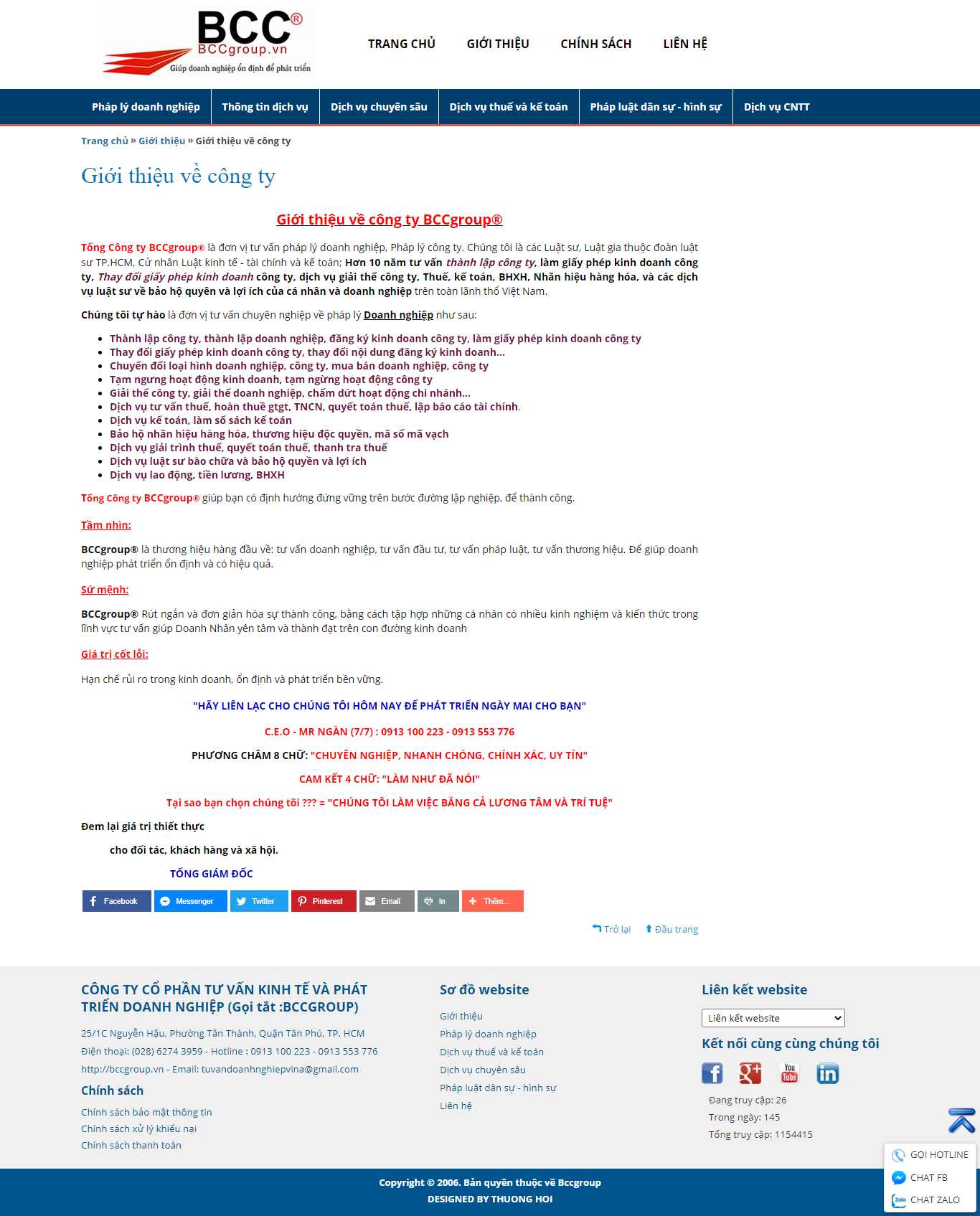 Thiết kế Web giới thiệu công ty bccgroup.vn