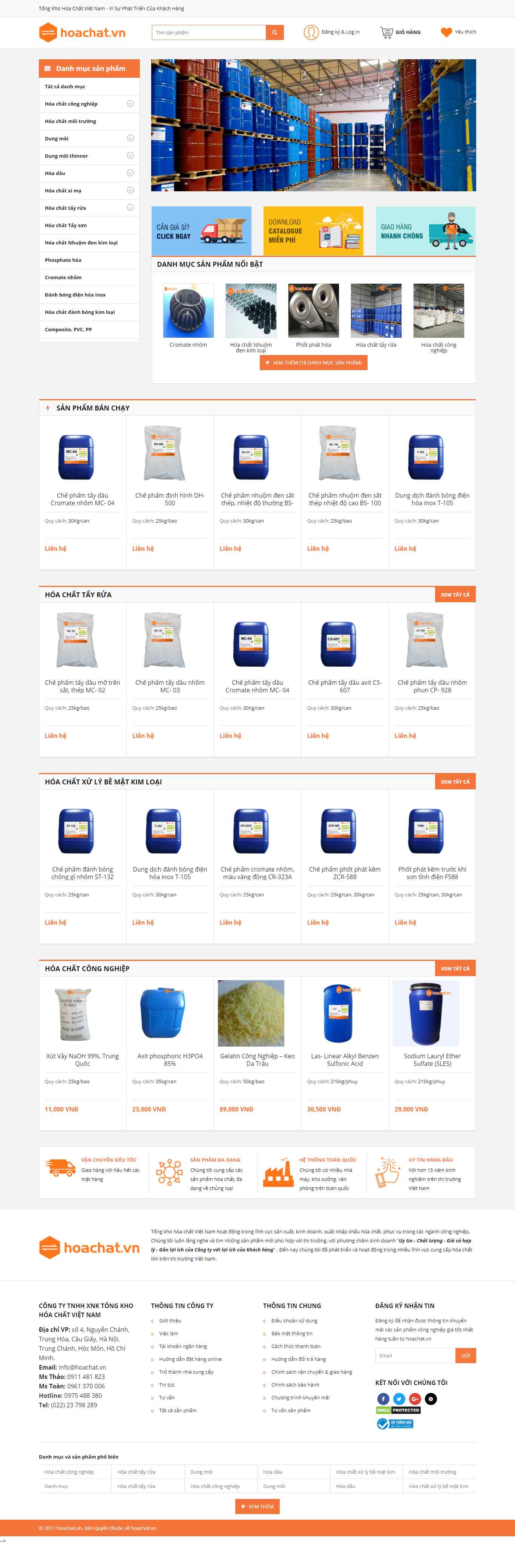 Thiết kế Web hóa chất hoachat.vn