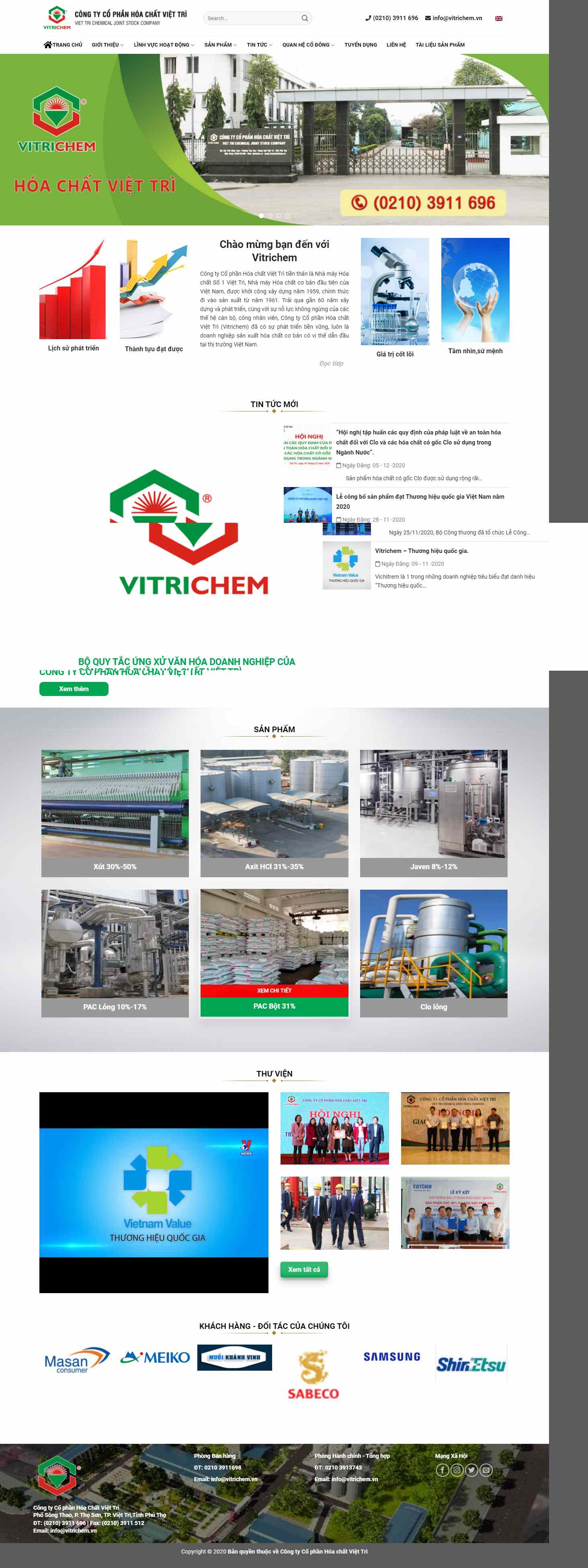 Thiết kế Web hóa chất vitrichem.vn