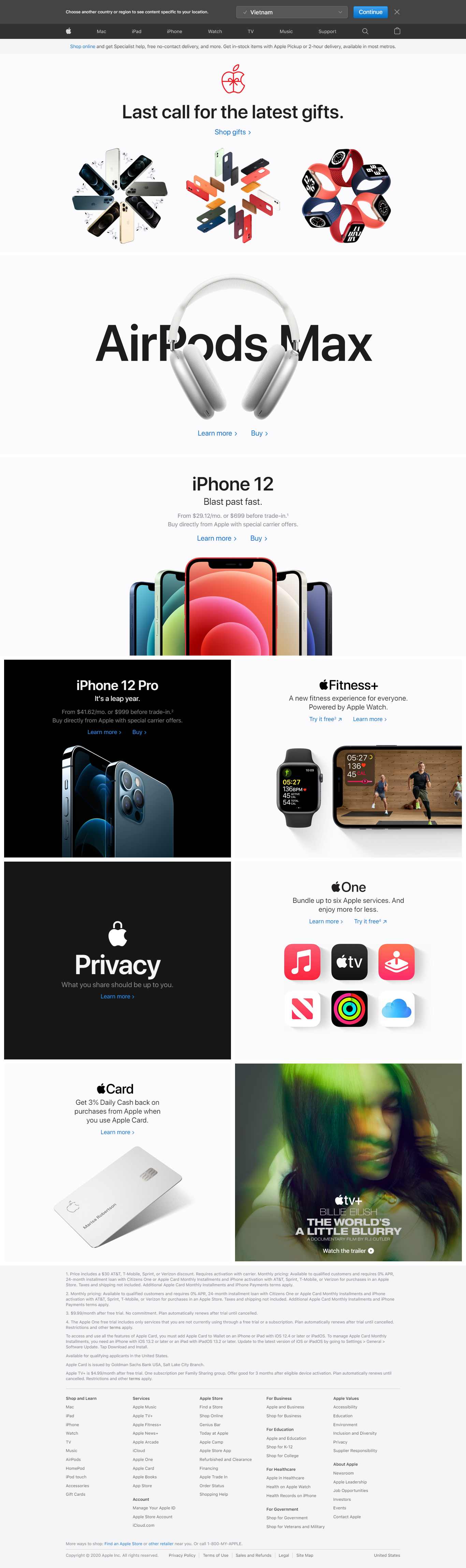 Thiết kế Web chuyên nghiệp apple.com