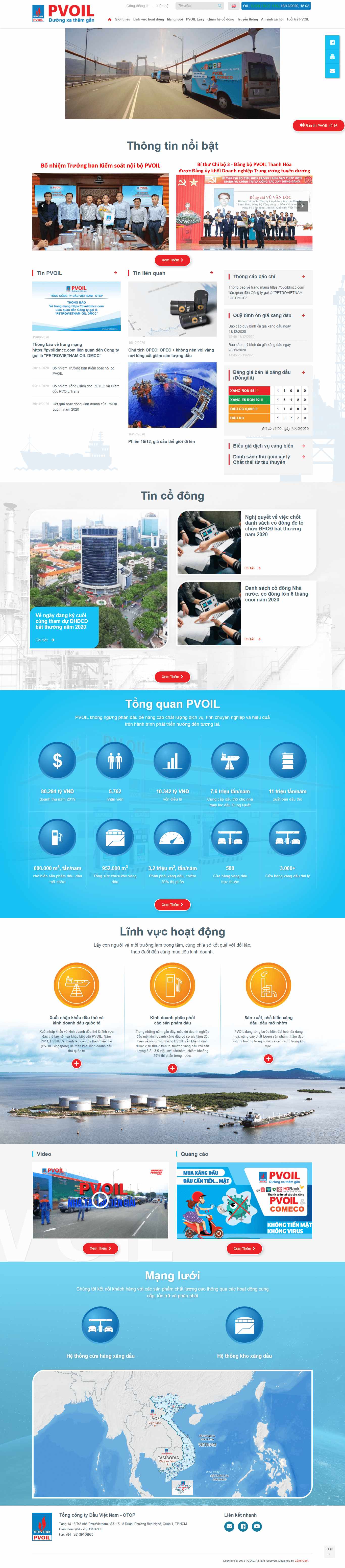 Thiết kế Web doanh nghiệp pvoil.com.vn