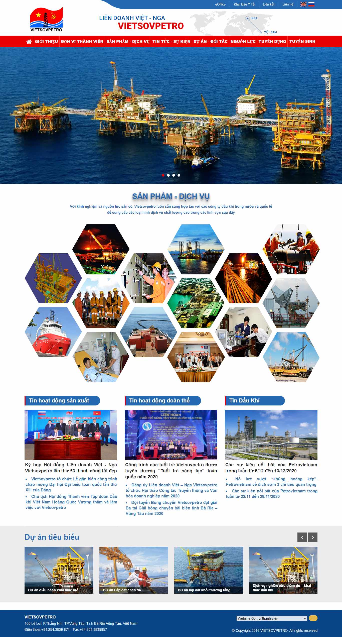 Thiết kế Web doanh nghiệp vietsov.com.vn