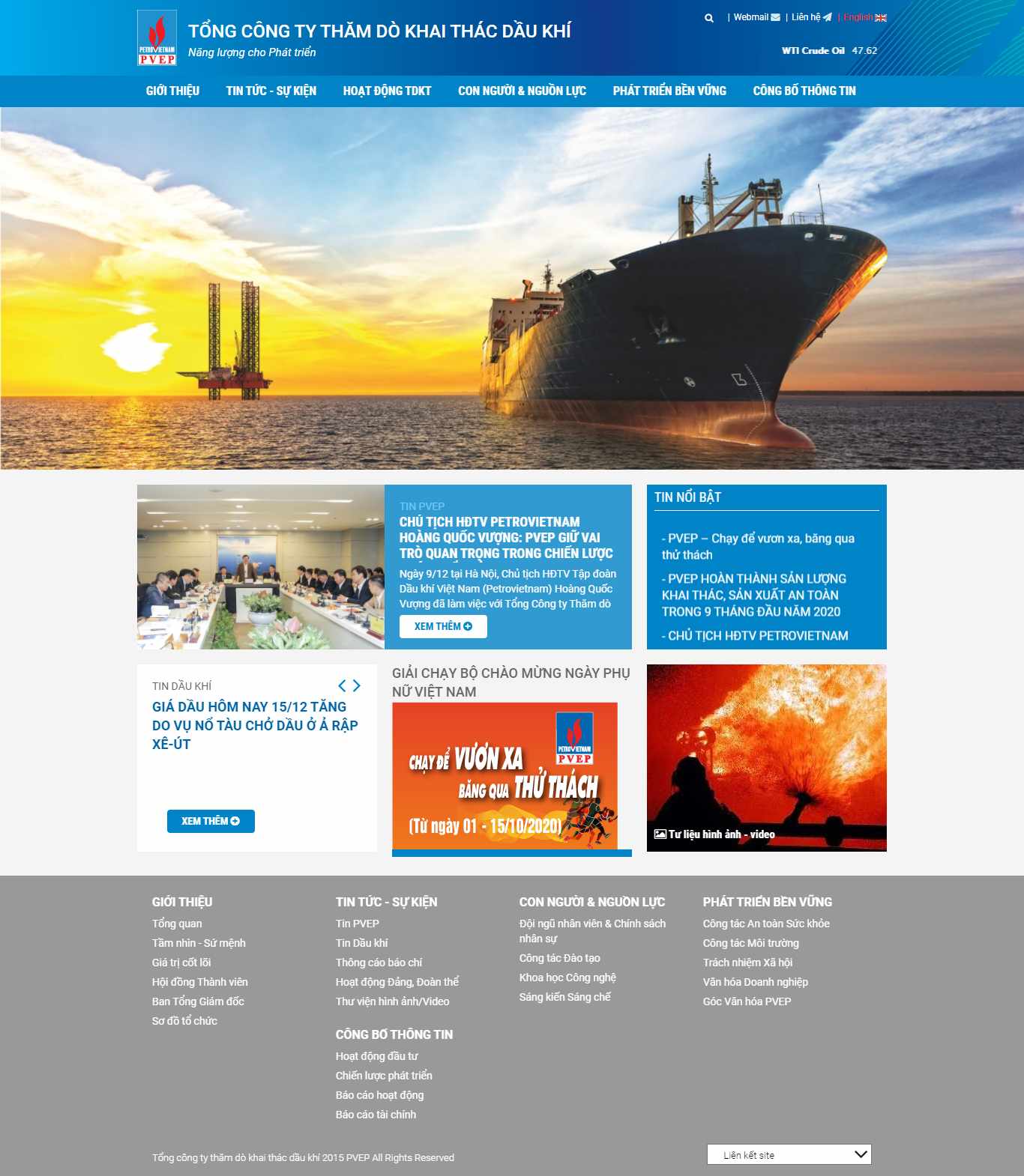 Thiết kế Web công ty pvep.com.vn