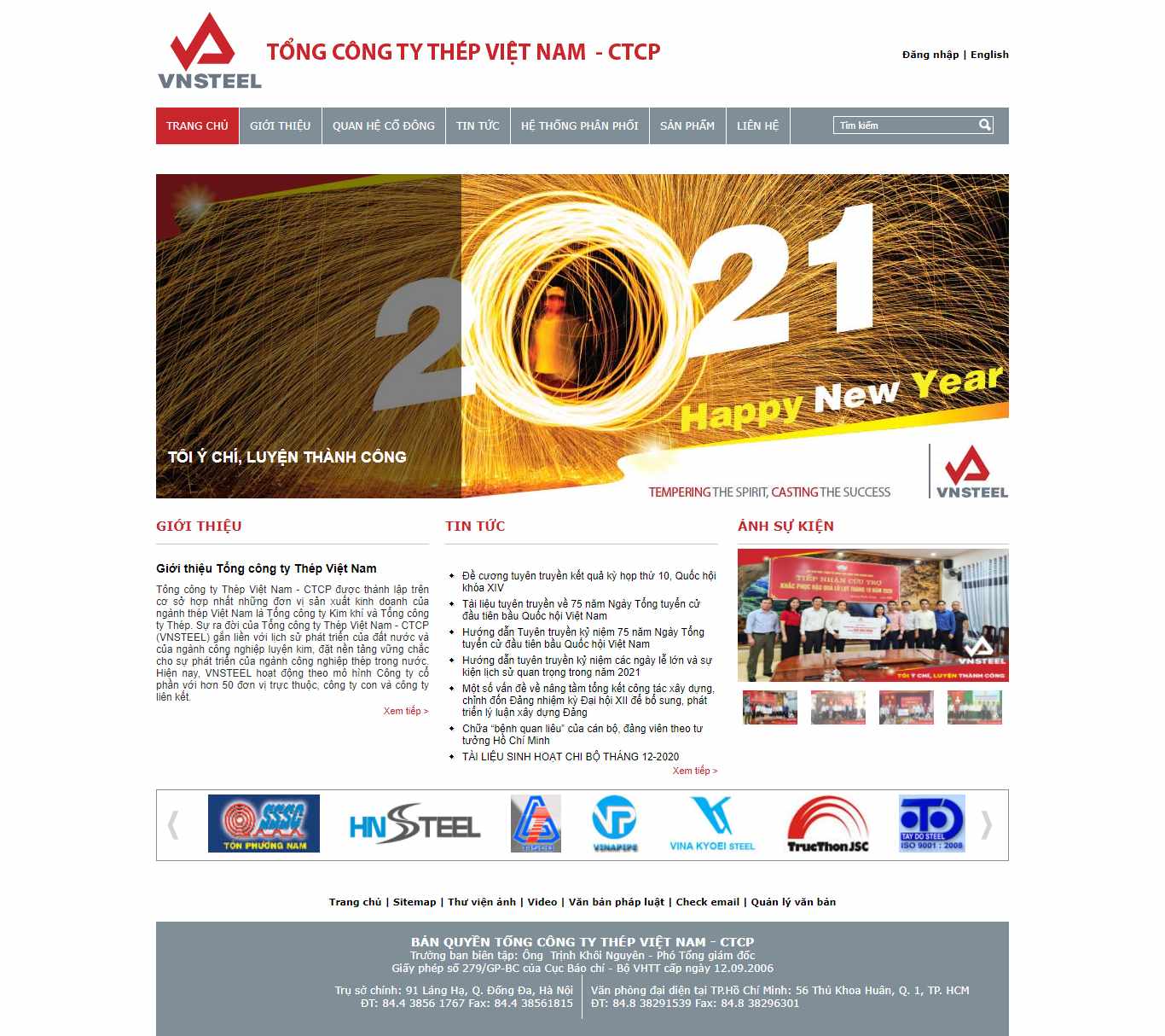 Thiết kế Web công ty vnsteel.vn