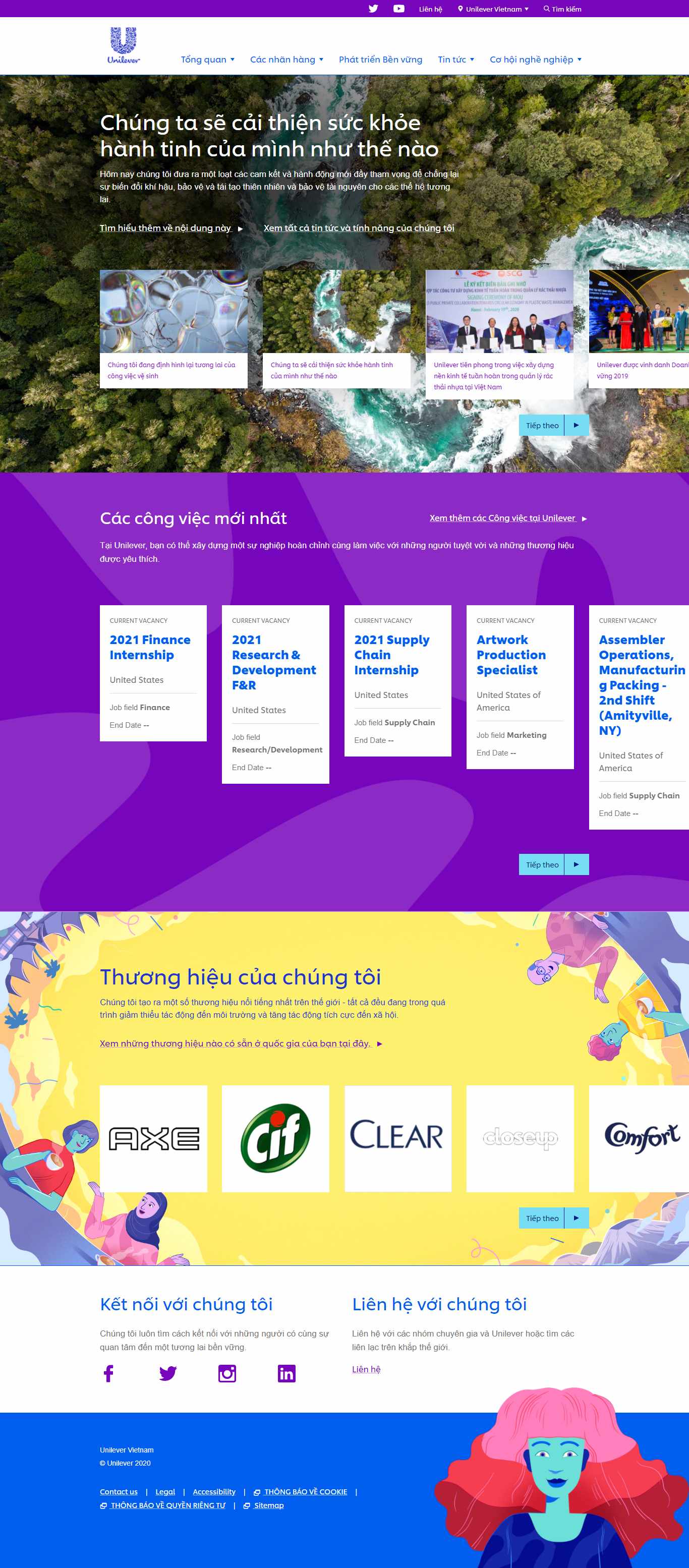 Thiết kế Web công ty unilever.com.vn