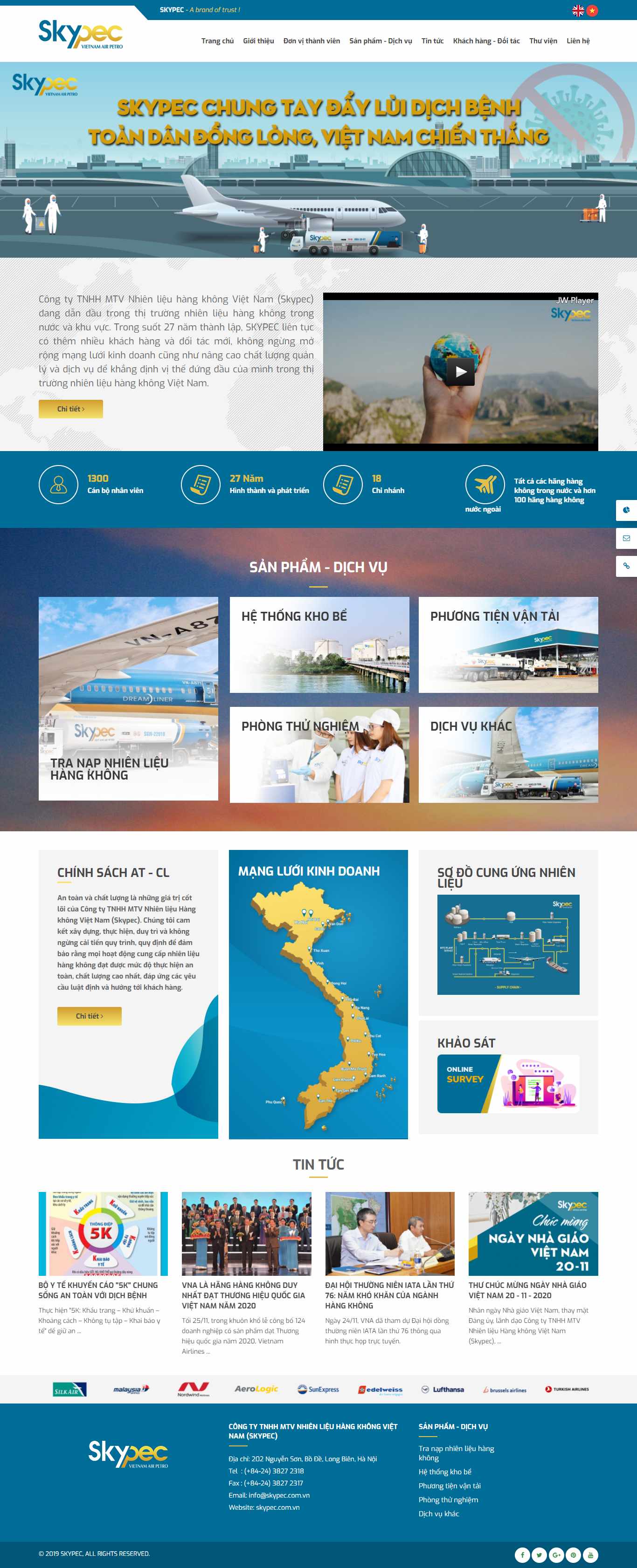 Thiết kế Web công ty skypec.com.vn