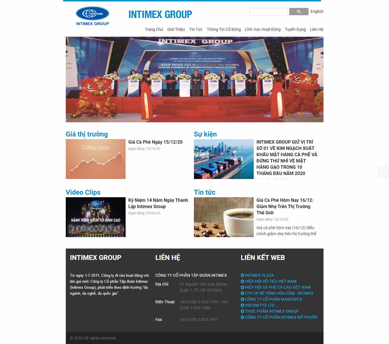 Thiết kế Web công ty intimexhcm.com