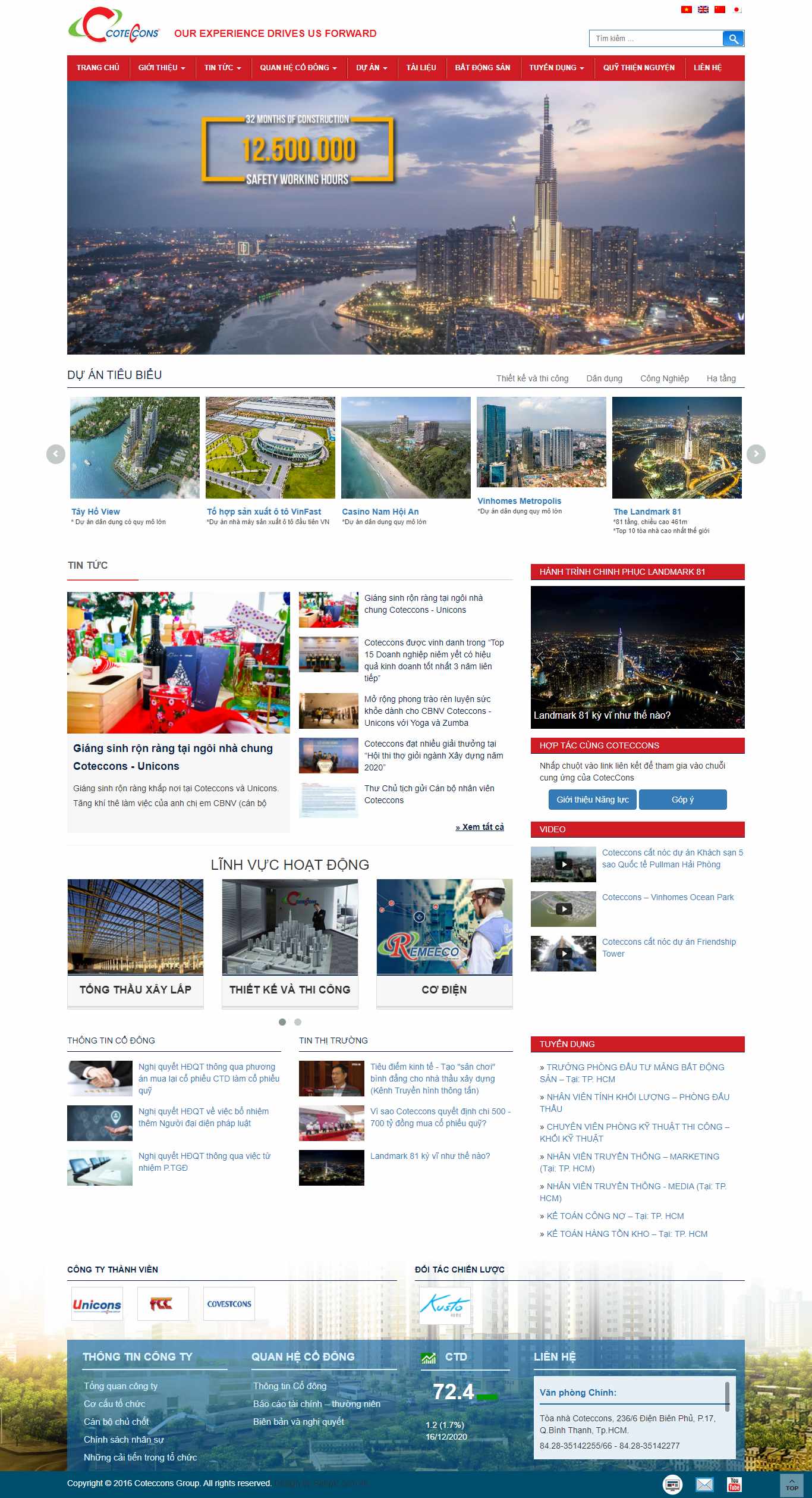 Thiết kế Web công ty coteccons.vn