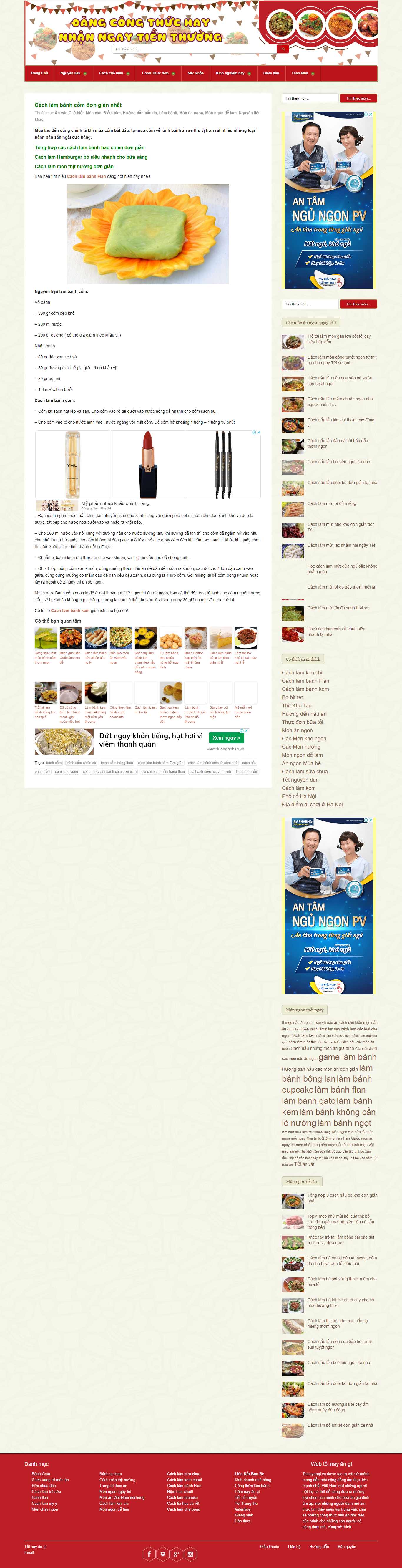 Thiết kế Web bán bánh cốm toinayangi.vn