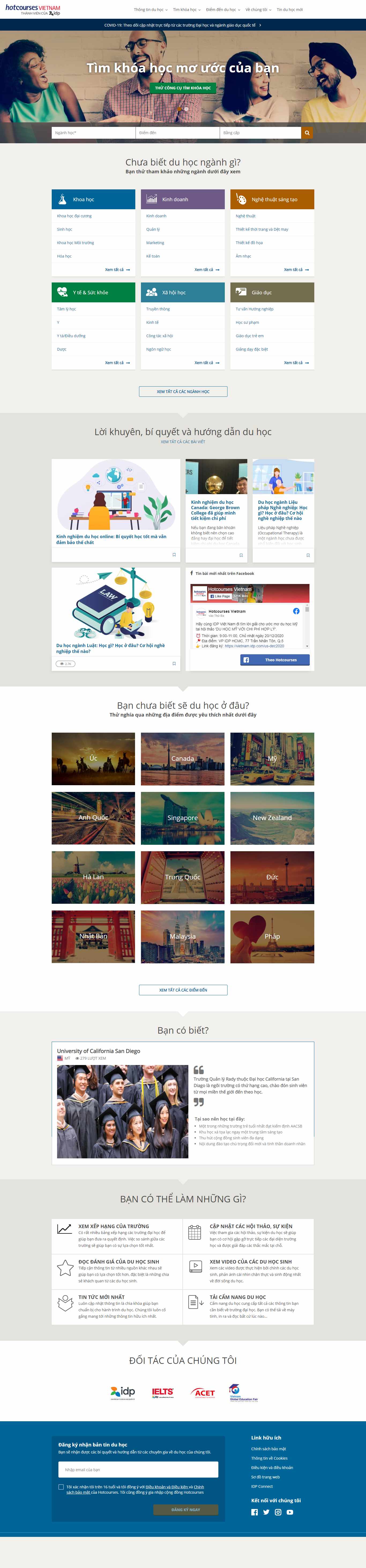 Thiết kế Web giá rẻ hotcourses.vn