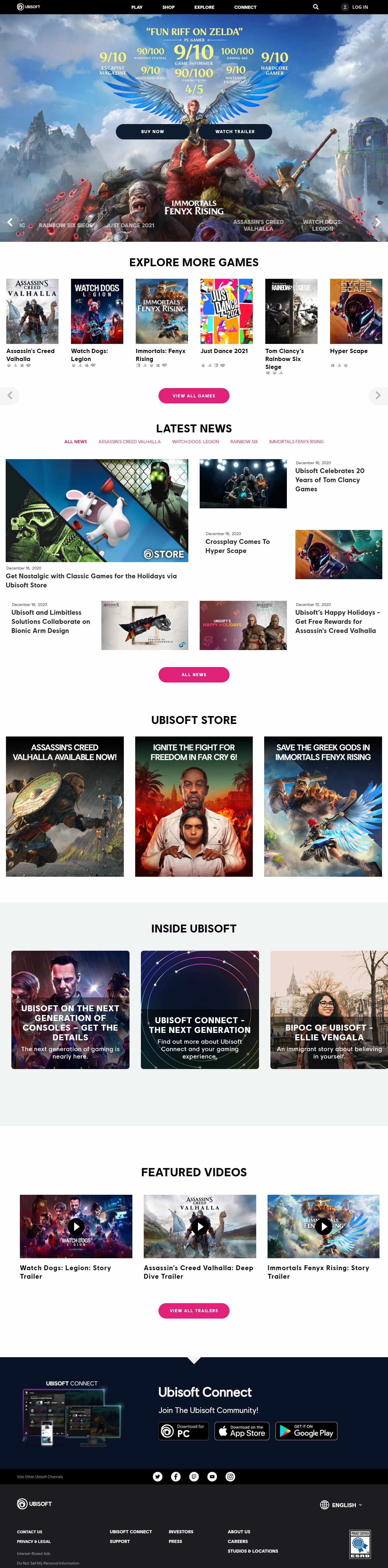 Thiết kế Web game ubisoft.com