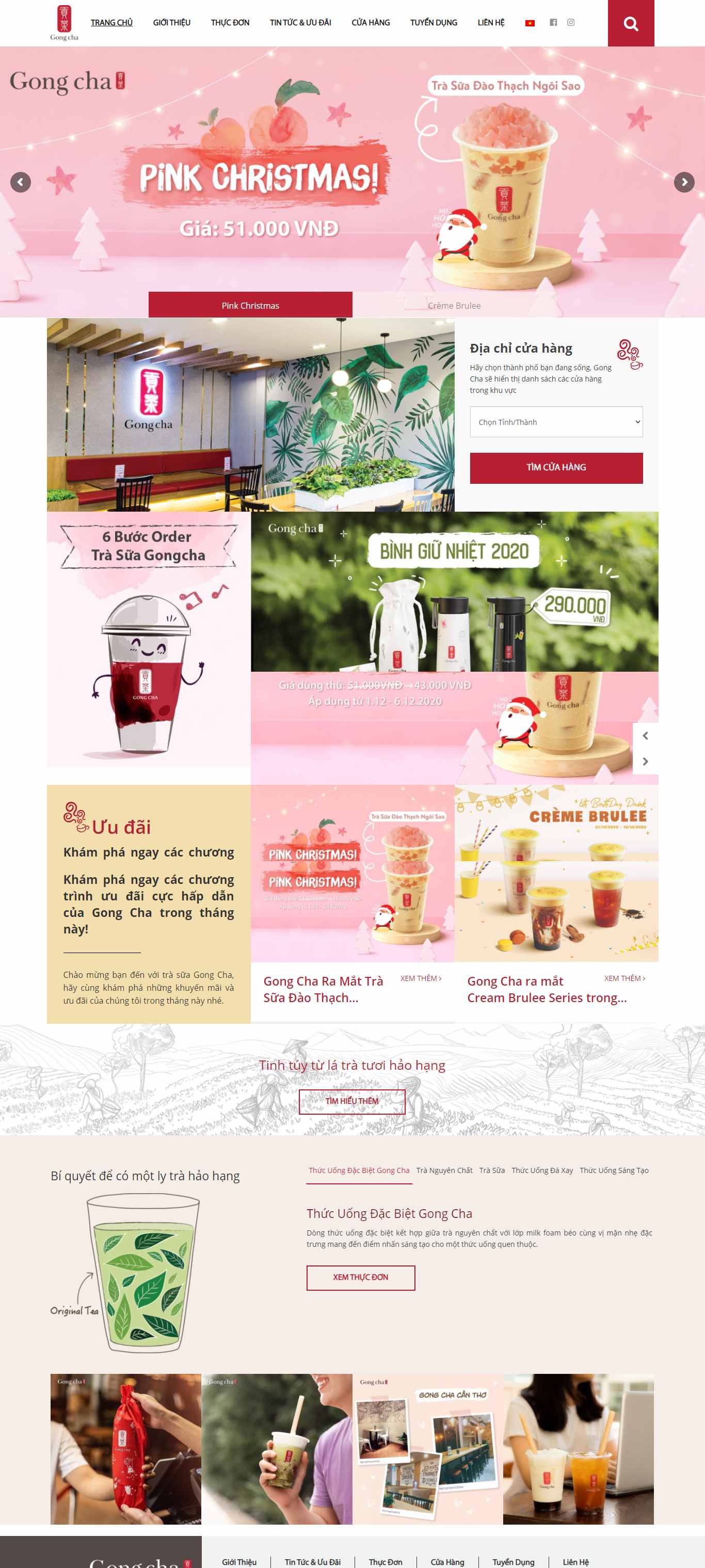 Thiết kế Web quán cafe gongcha.com.vn
