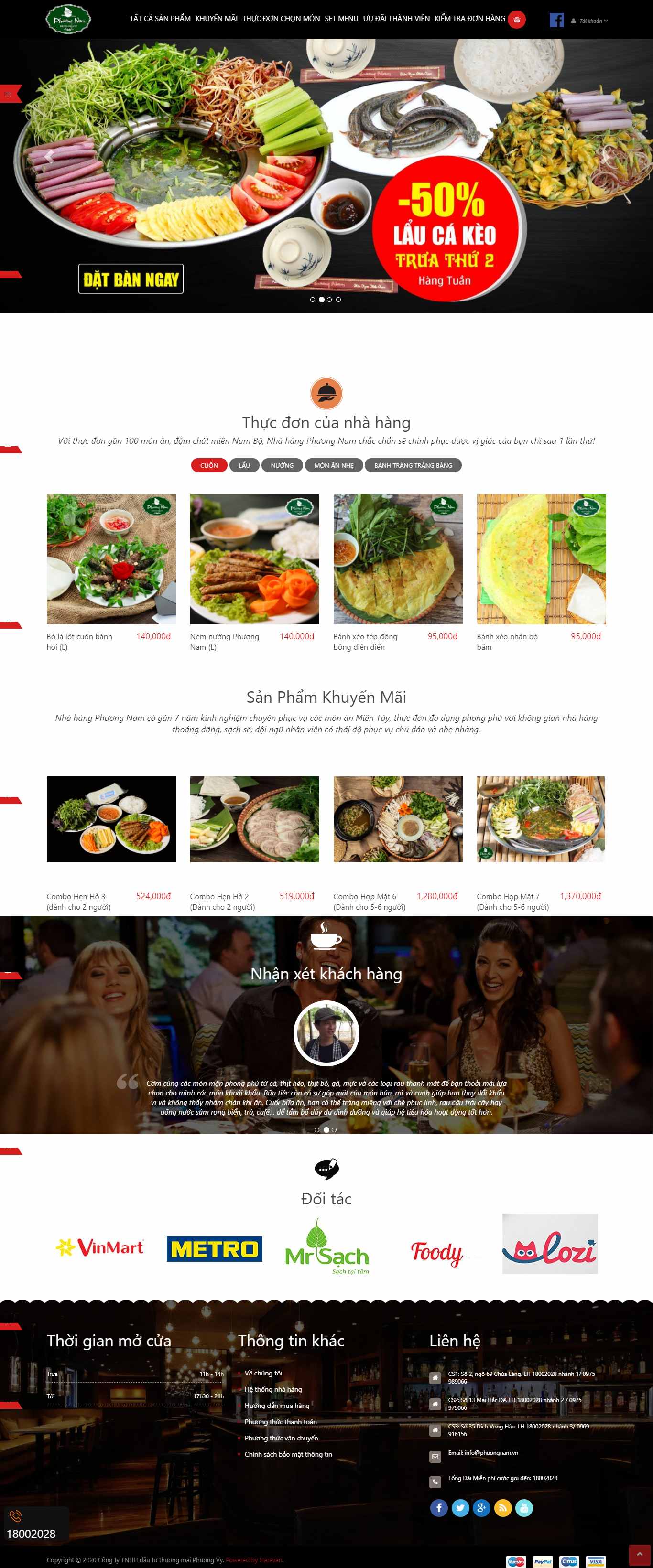 Thiết kế Web theo yêu cầu nhahangphuongnam.vn