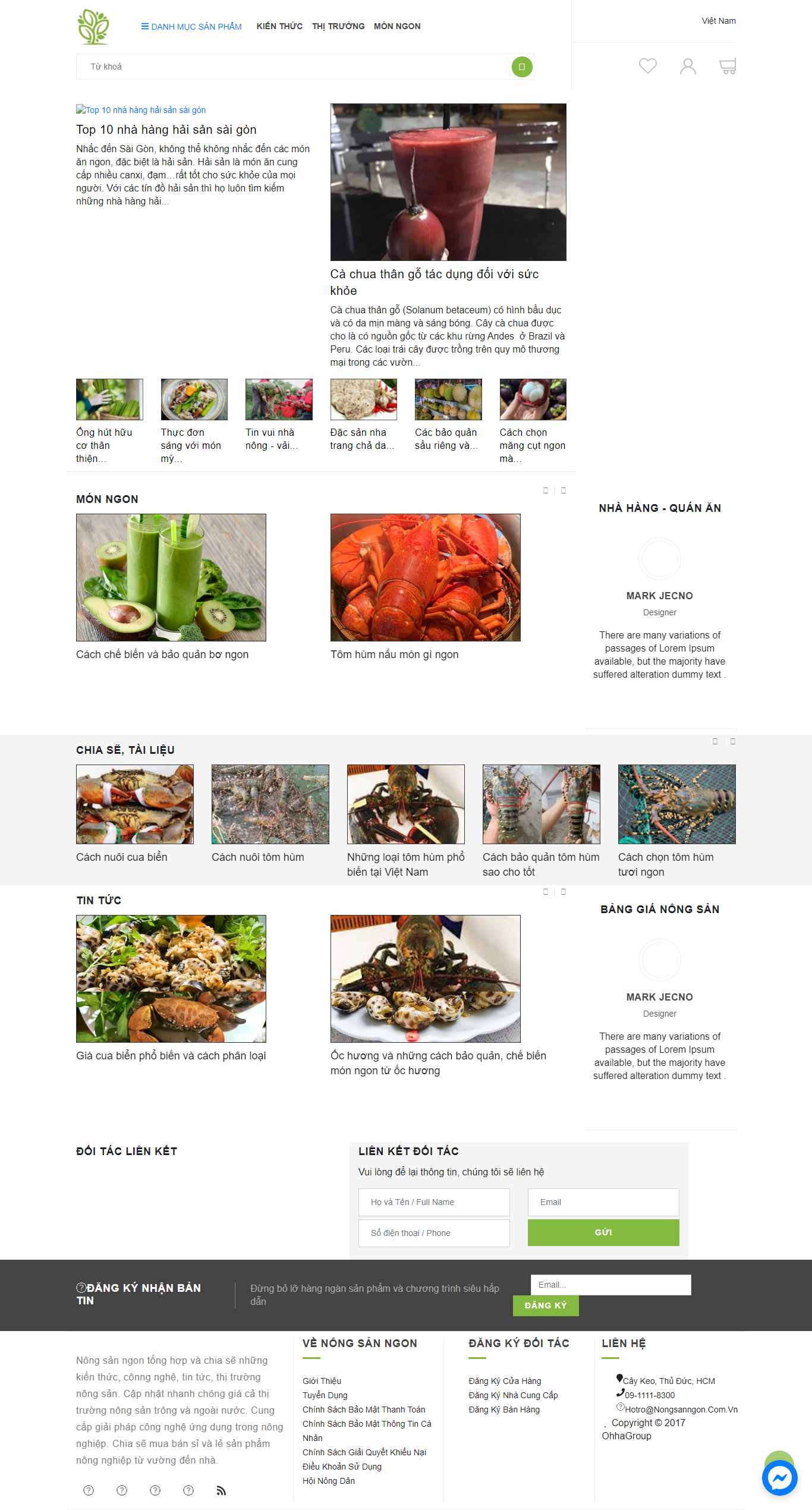 Thiết kế Web nông sản nongsanngon.com.vn