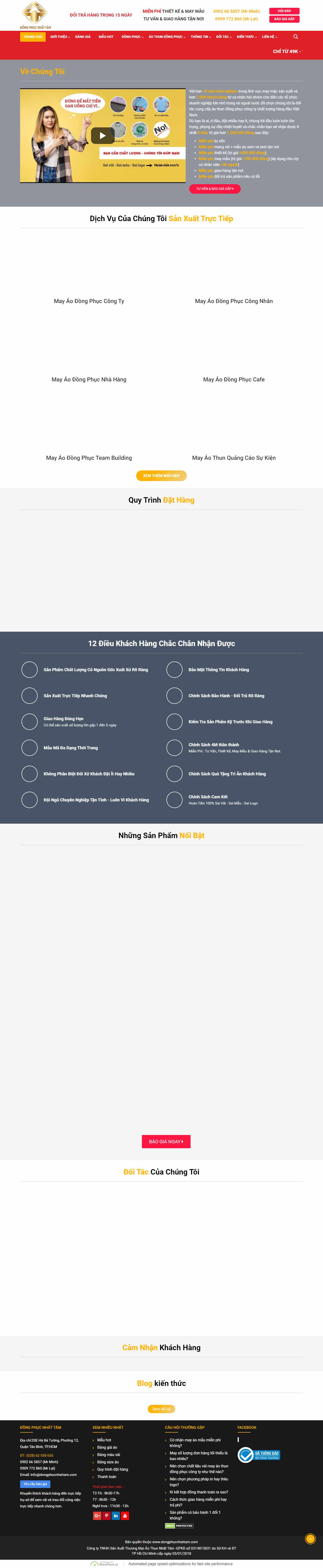 Thiết kế Web may áo thun dongphucnhattam.com
