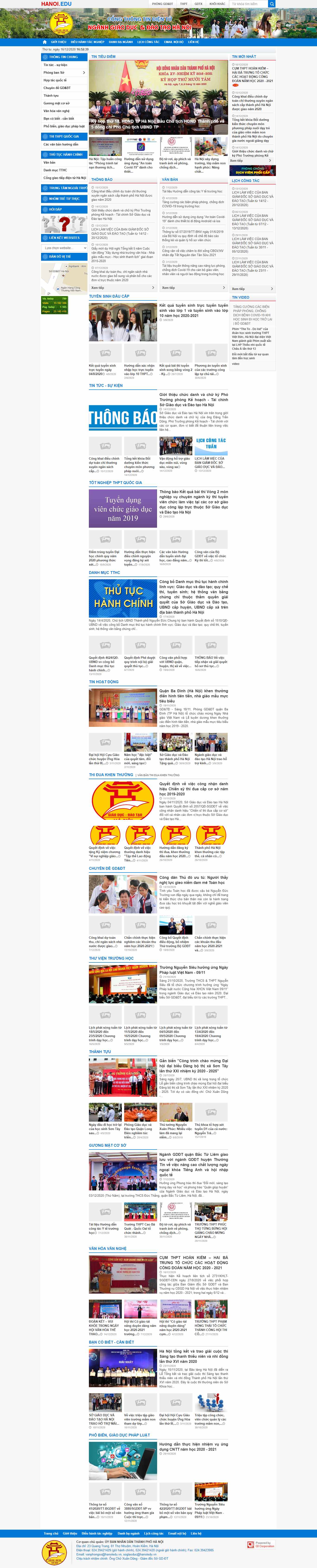 Thiết kế Web giáo dục hanoi.edu.vn