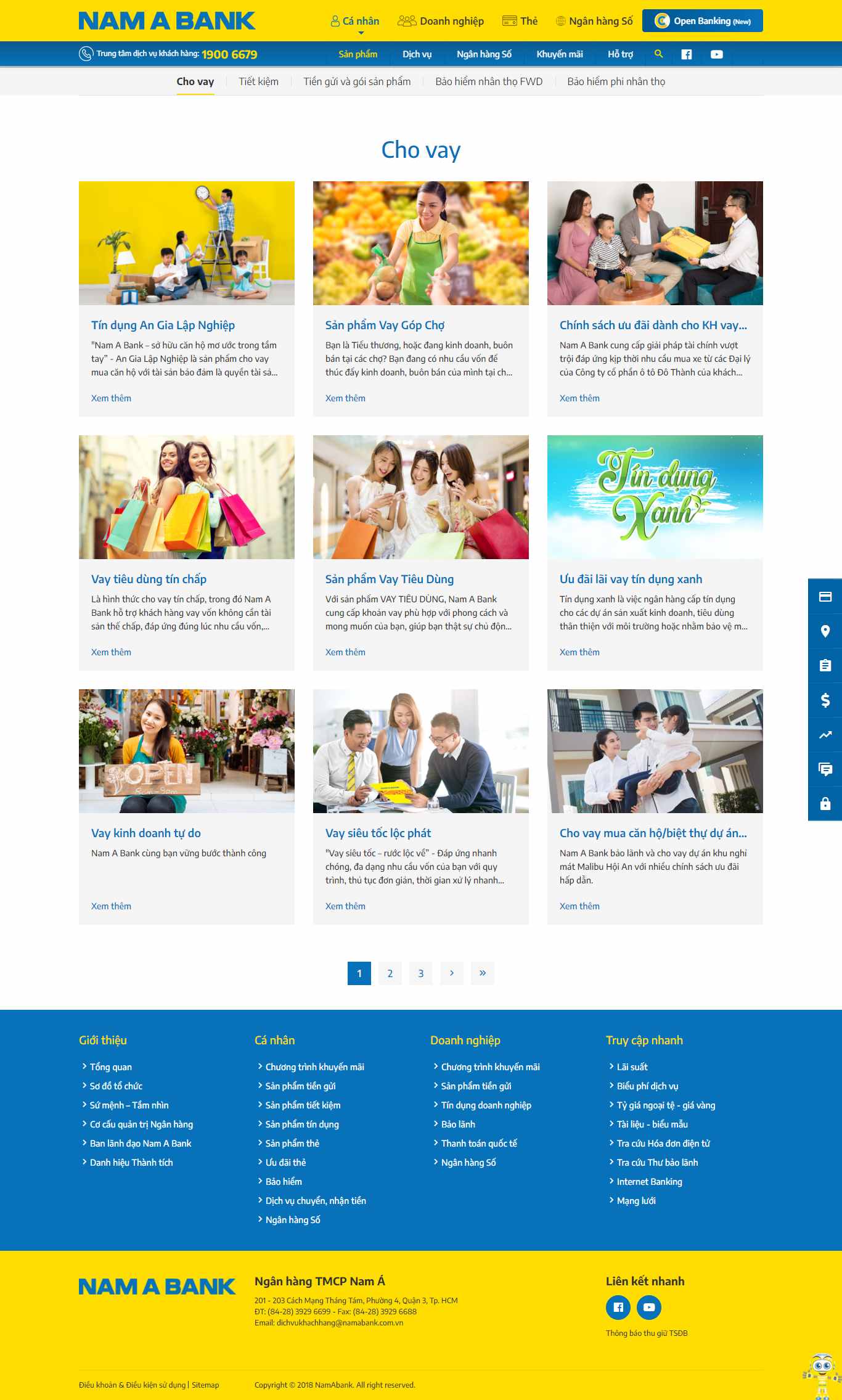 Thiết kế Web vay tín dụng namabank.com.vn