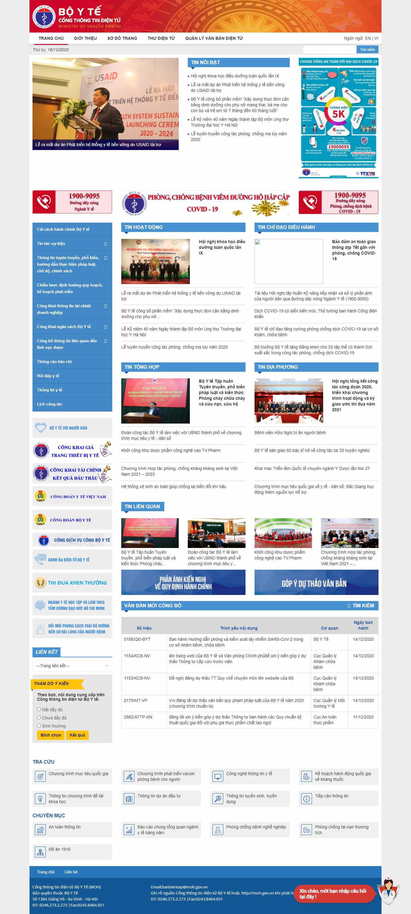 Thiết kế Web y tế moh.gov.vn