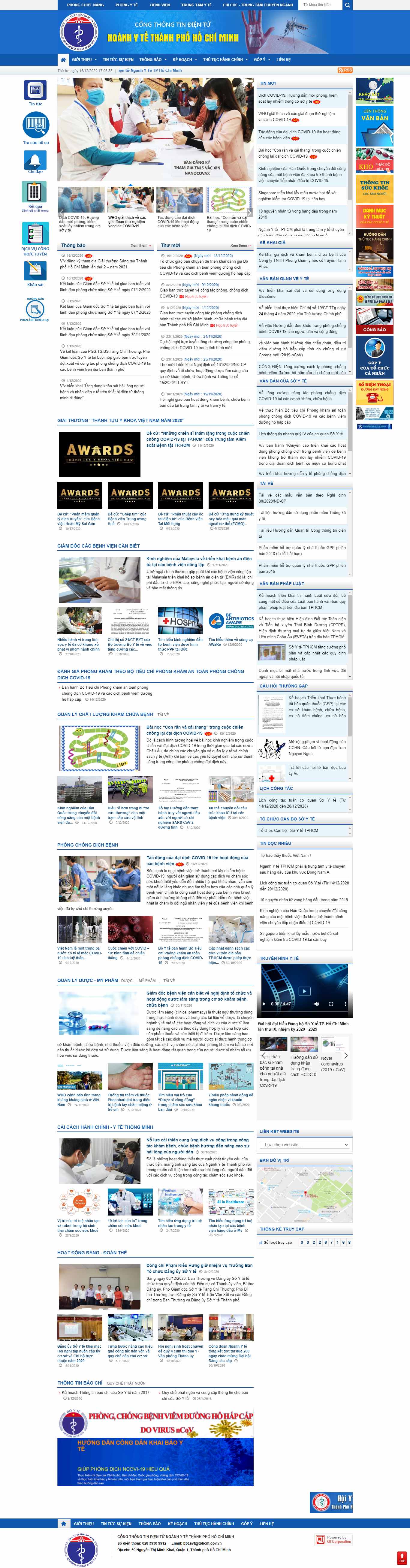 Thiết kế Web y tế medinet.hochiminhcity.gov.vn