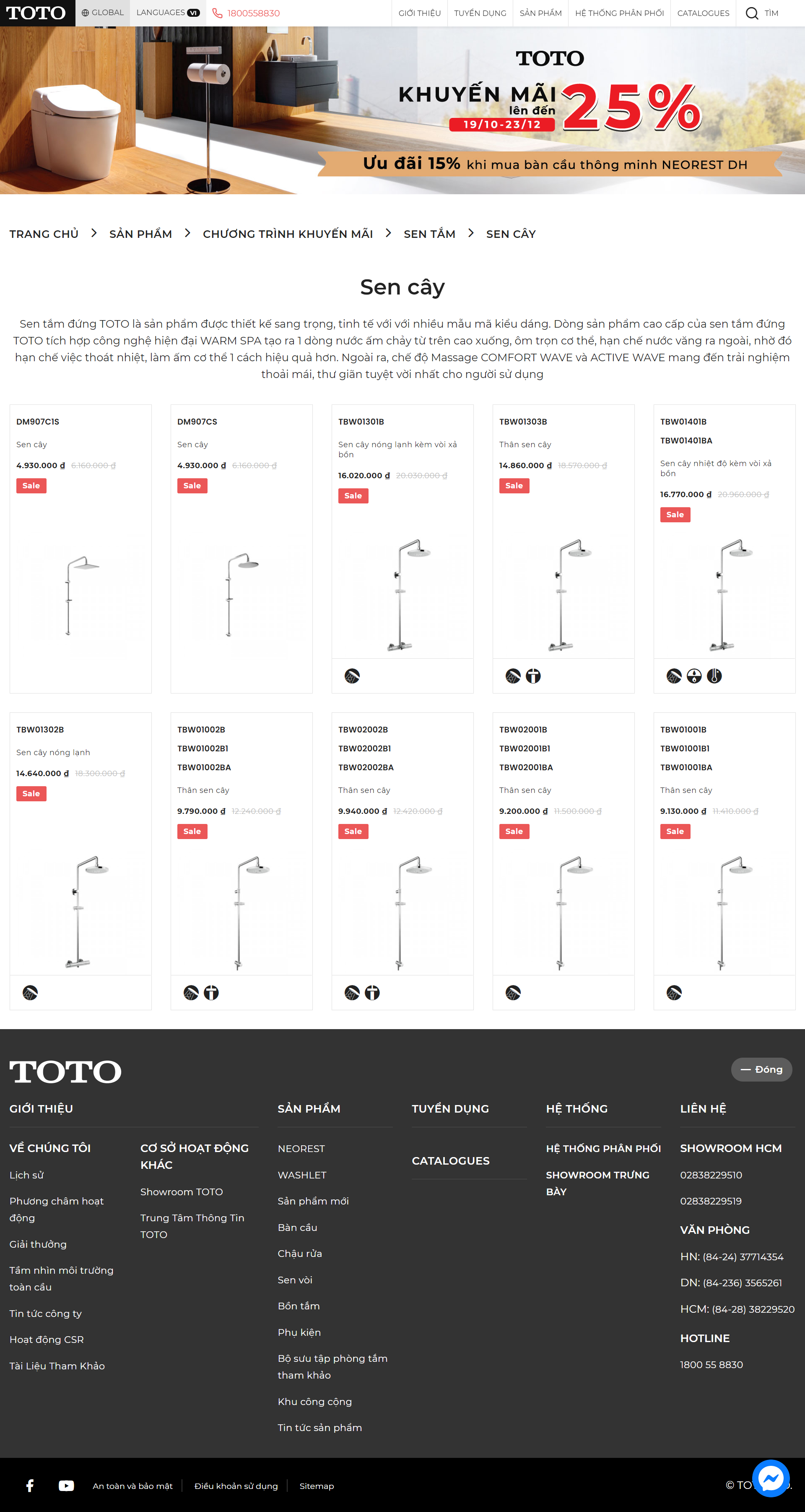Thiết kế Web bán sen vòi vn.toto.com