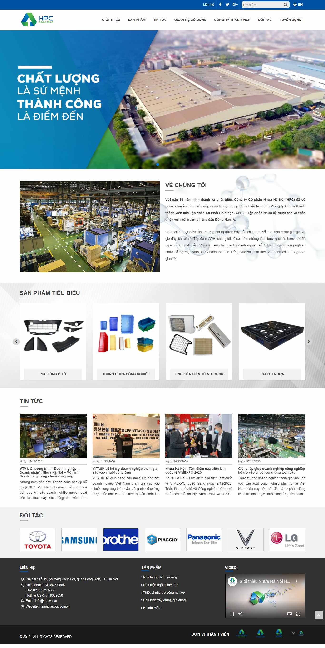 Thiết kế Web nhà máy hanoiplastics.com.vn