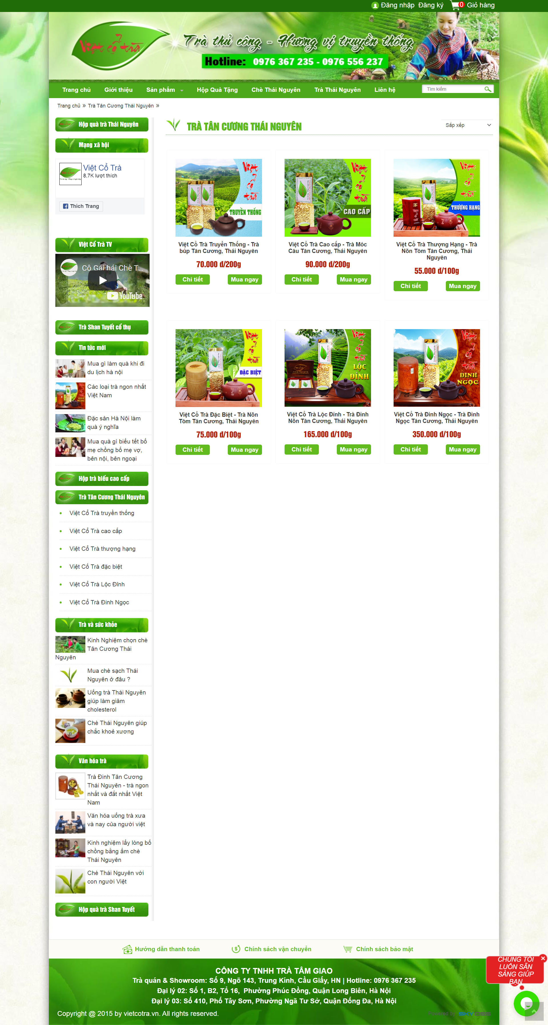 Thiết kế Web bán chè vietcotra.vn
