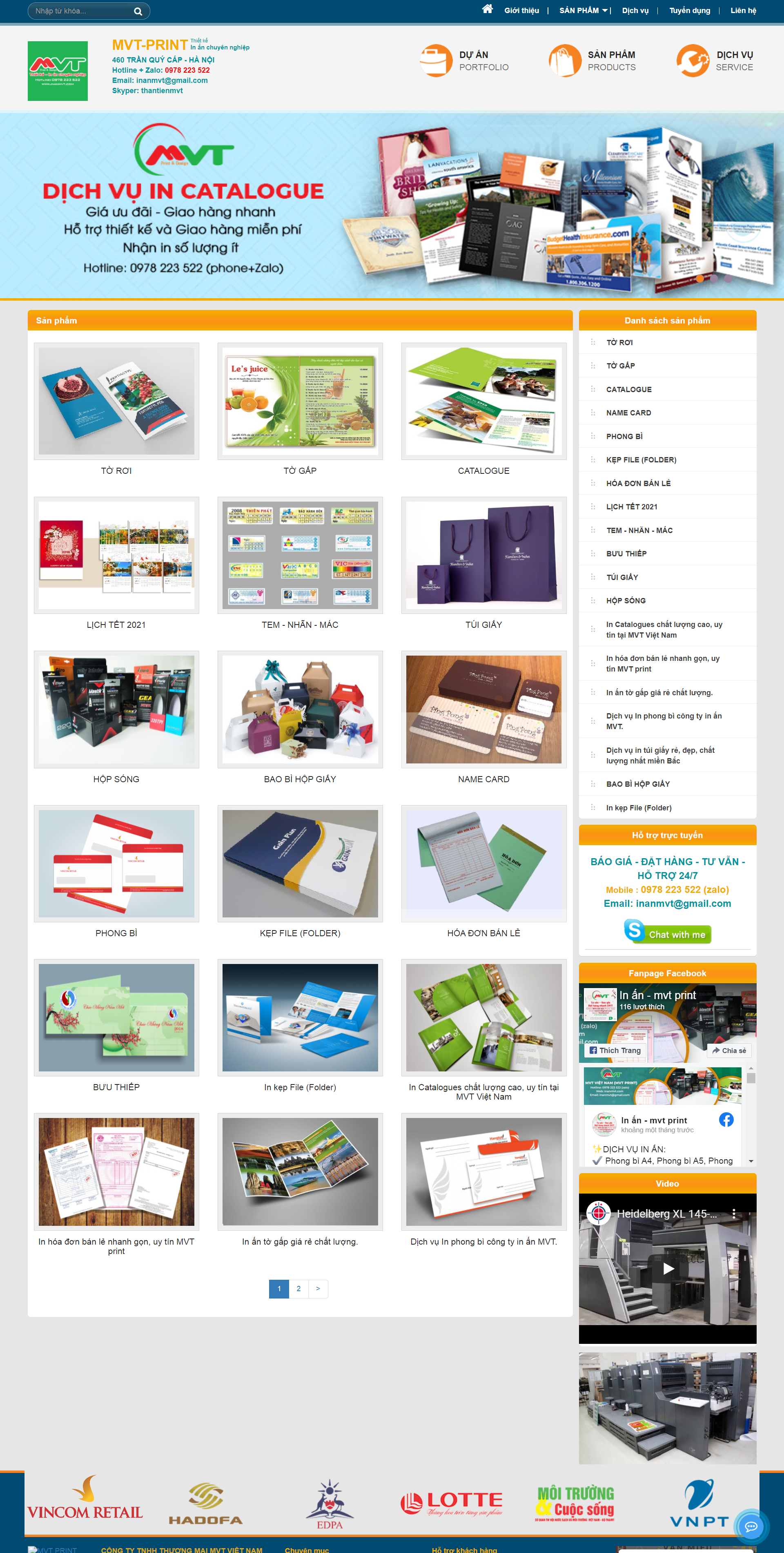 Thiết kế Web công ty in ấn inanmvt.com