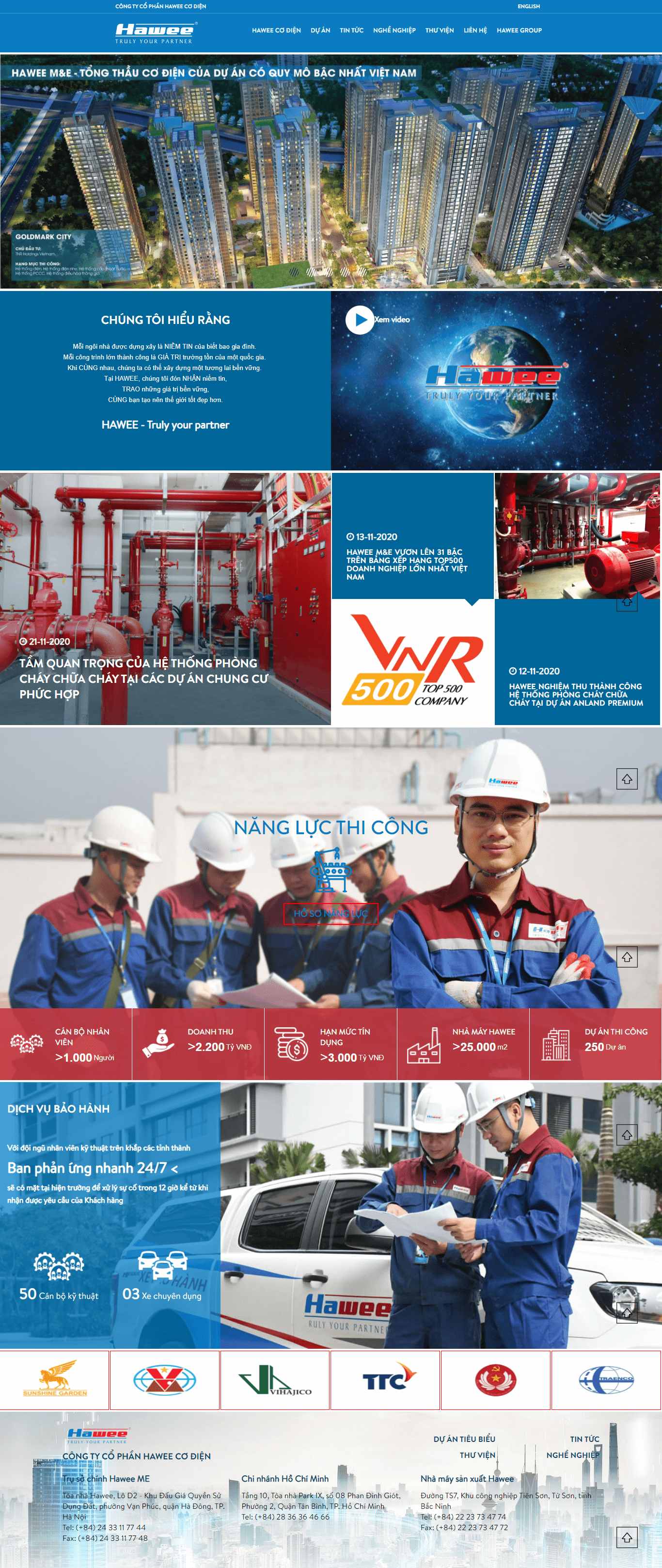 Thiết kế Web nhà máy hawee-me.com