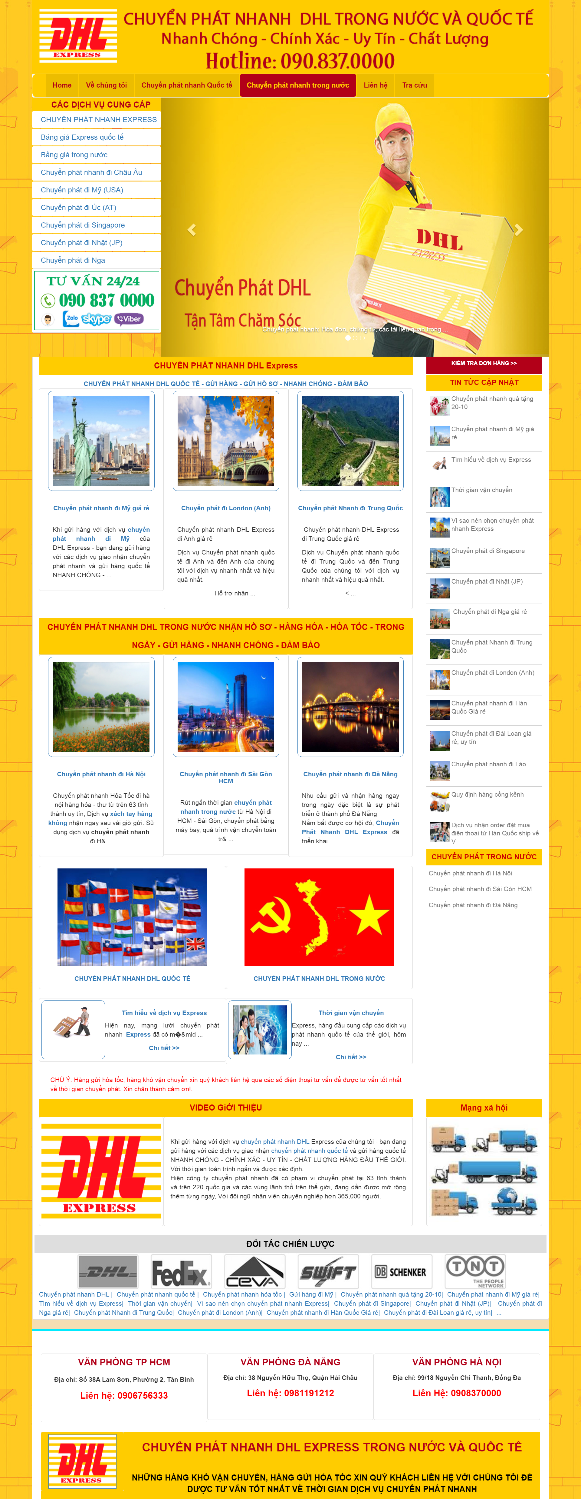 Thiết kế Web chuyển phát nhanh vanchuyendhlquocte.com