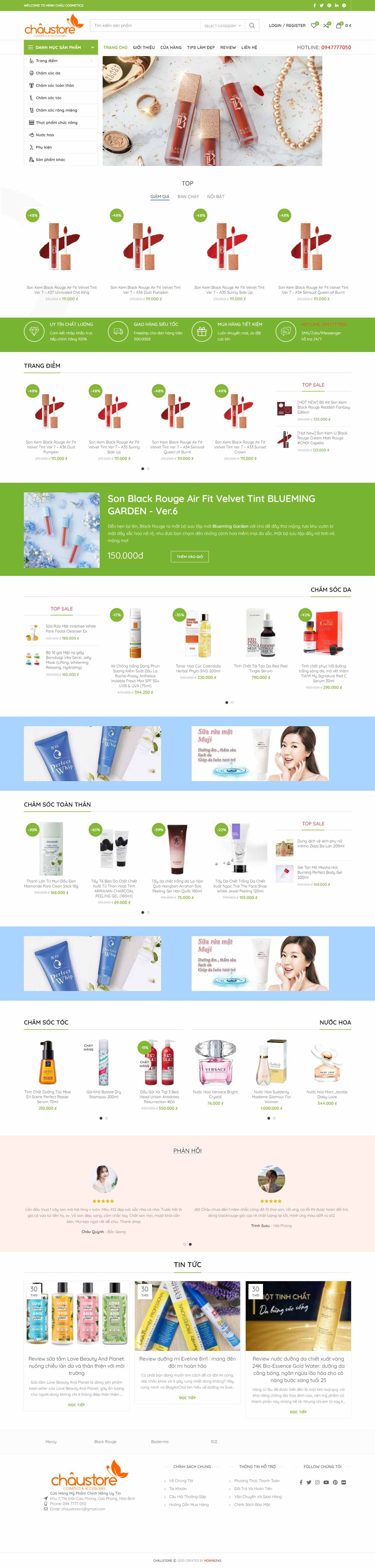 Thiết kế Web landing page chaustore.vn