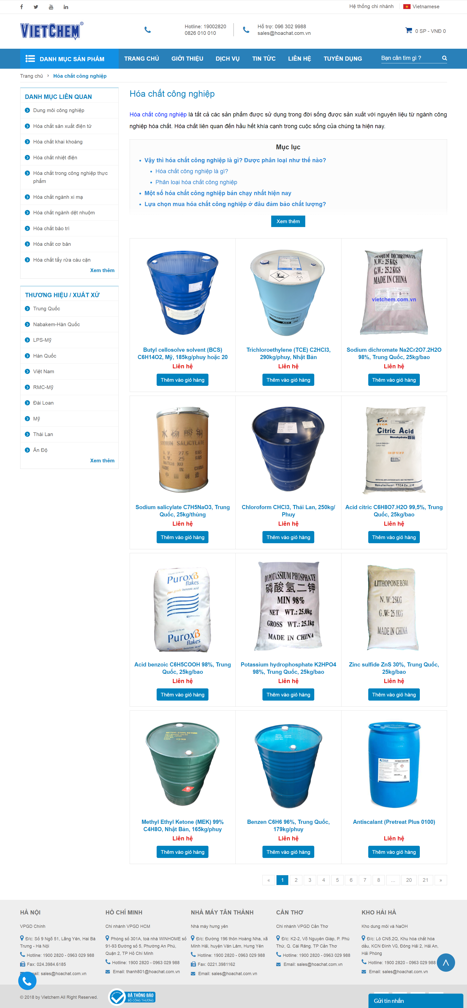 Thiết kế Web hóa chất công nghiệp vietchem.com.vn