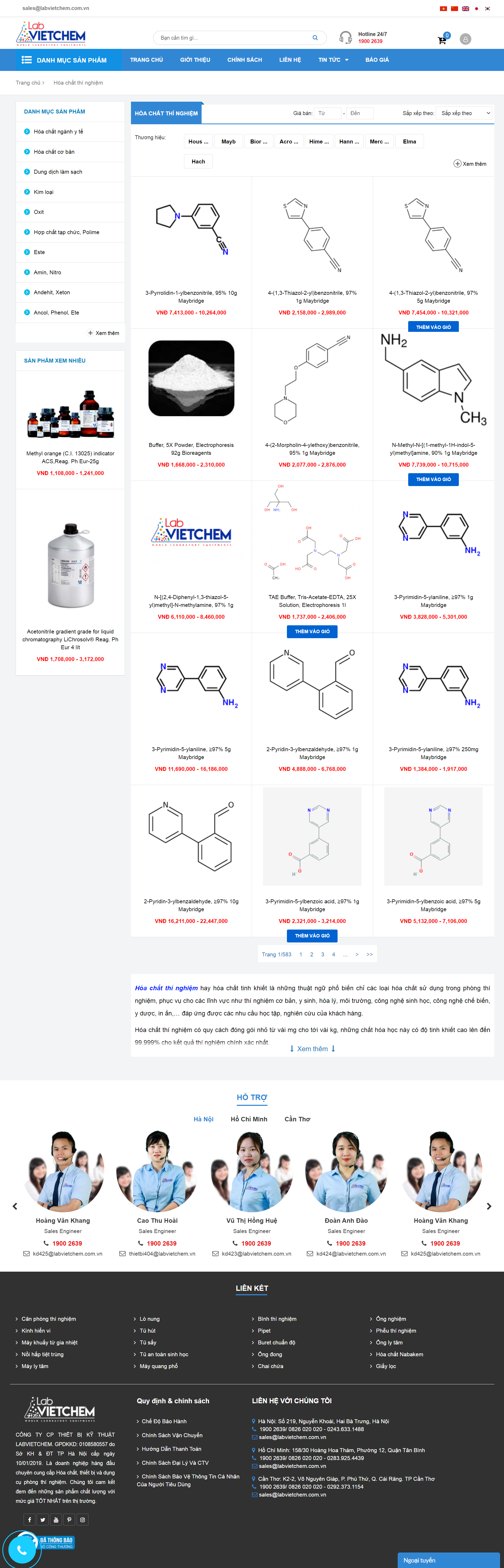 Thiết kế Web hóa chất công nghiệp labvietchem.com.vn