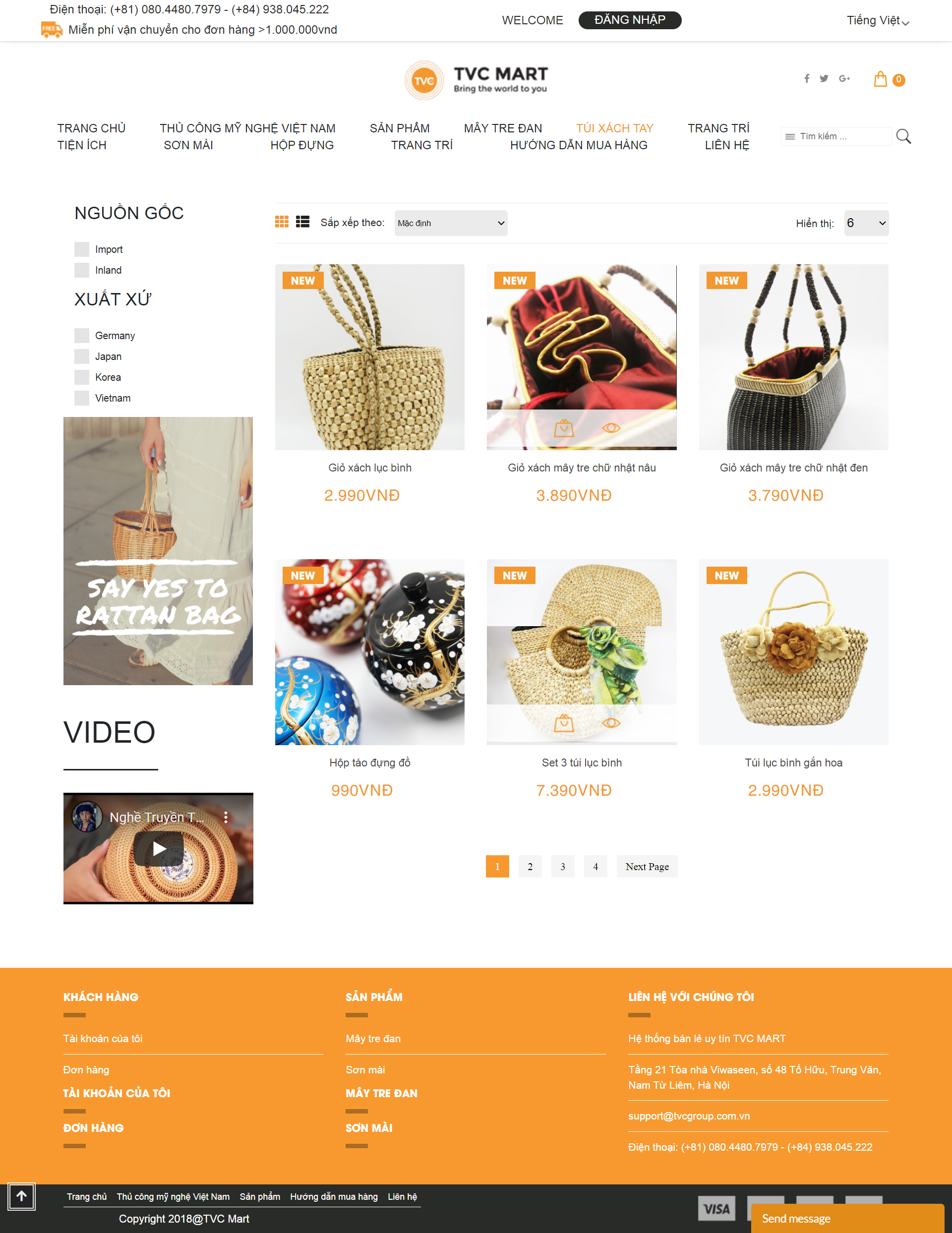 Thiết kế Web thủ công mỹ nghệ tvc-mart.com