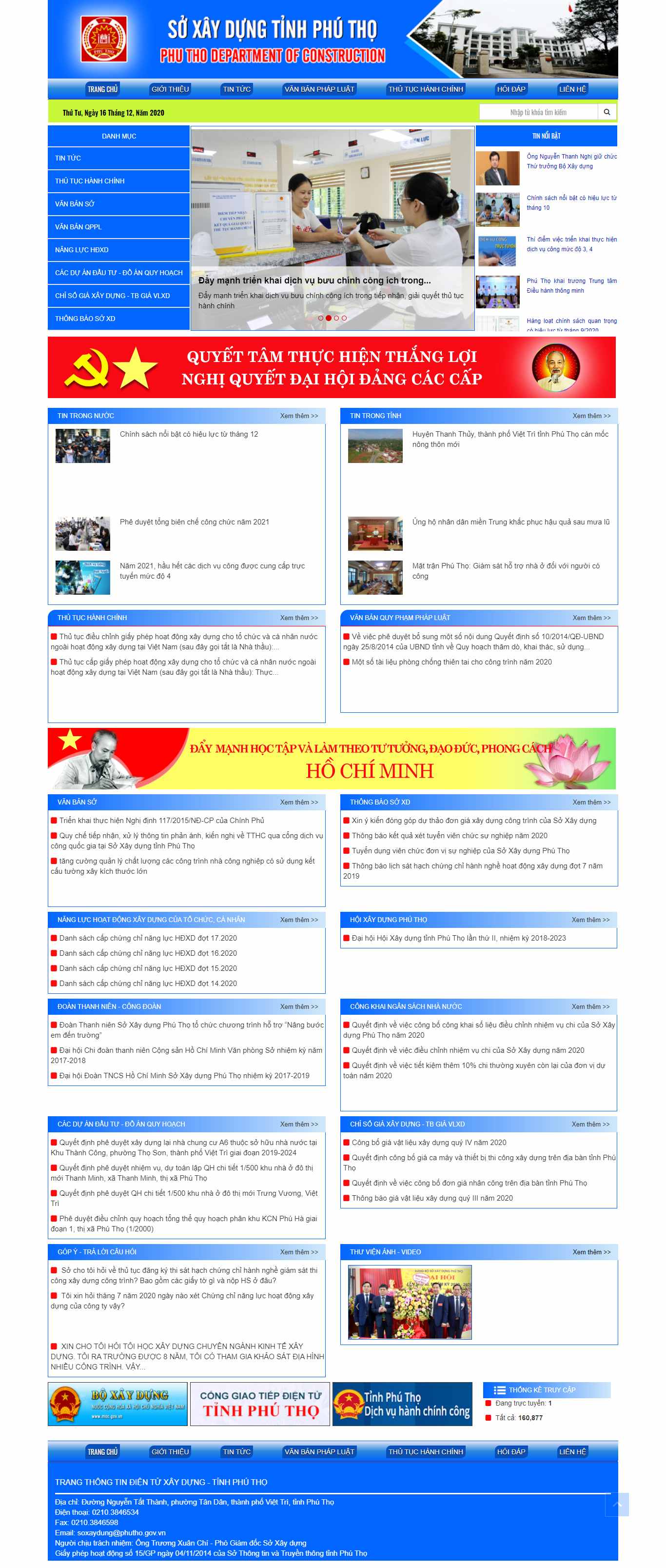 Thiết kế Web xây dựng soxaydung.phutho.gov.vn