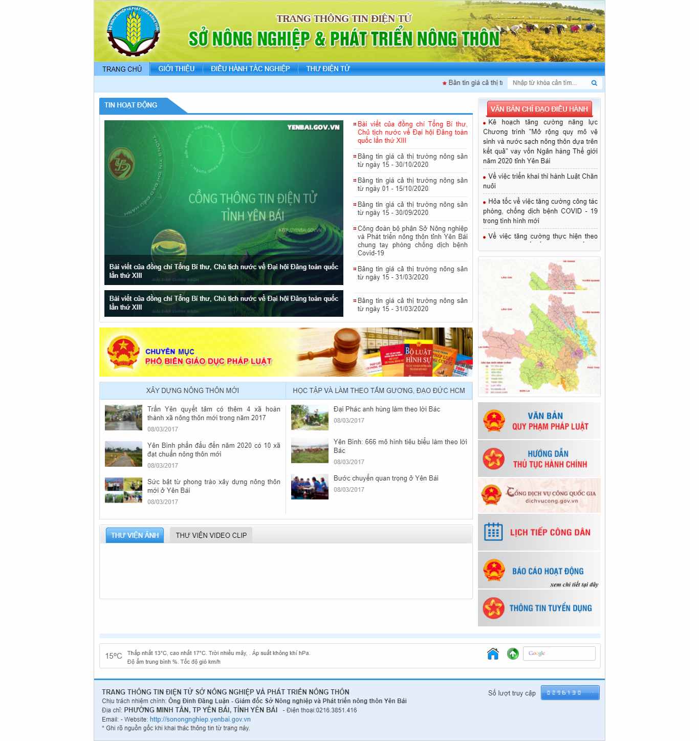 Thiết kế Web nông nghiệp sonongnghiep.yenbai.gov.vn