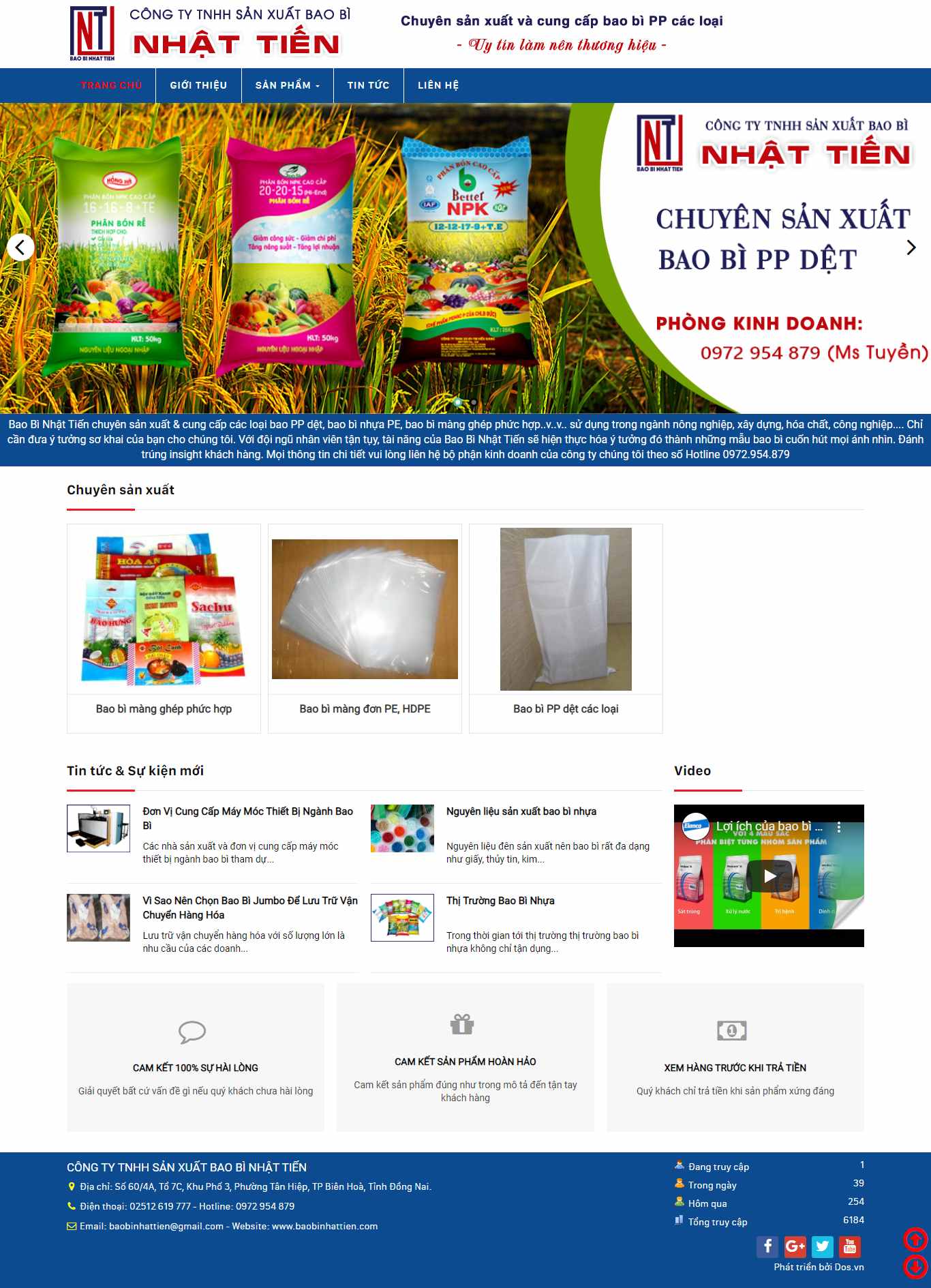 Thiết kế Web sản xuất bao bì baobinhattien.com