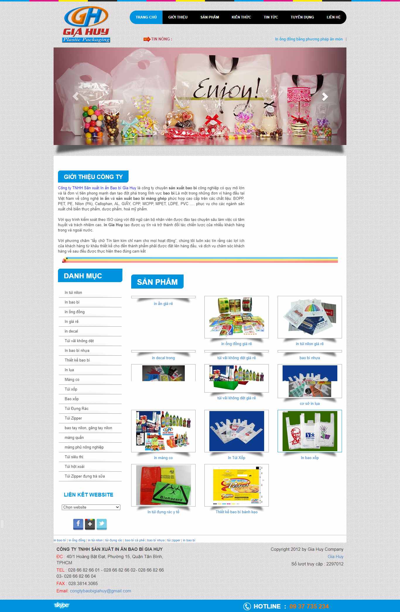 Thiết kế Web sản xuất bao bì baobigiahuy.com