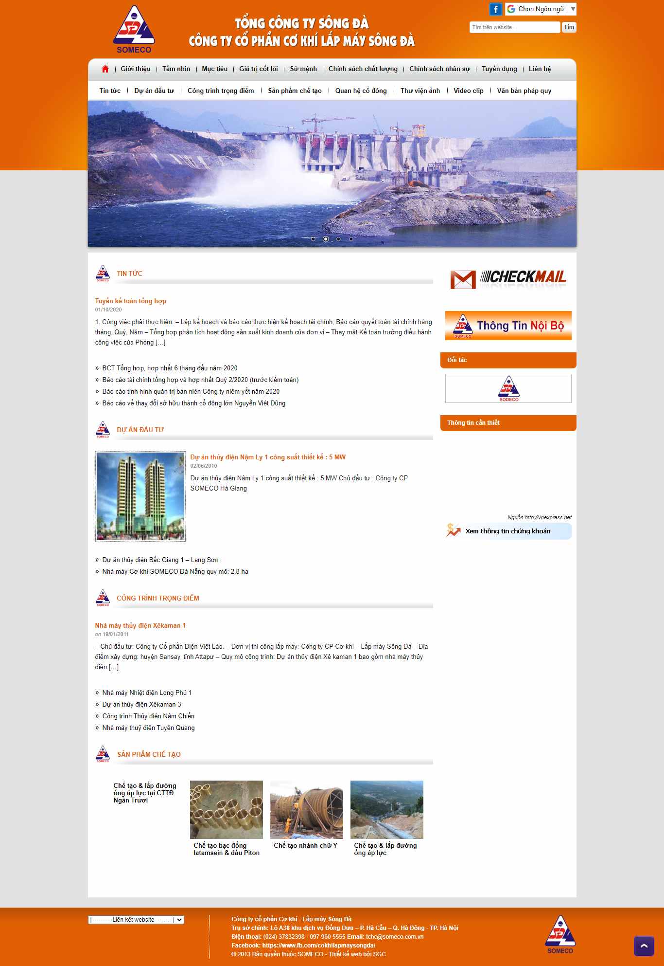 Thiết kế Web cơ khí someco.com.vn
