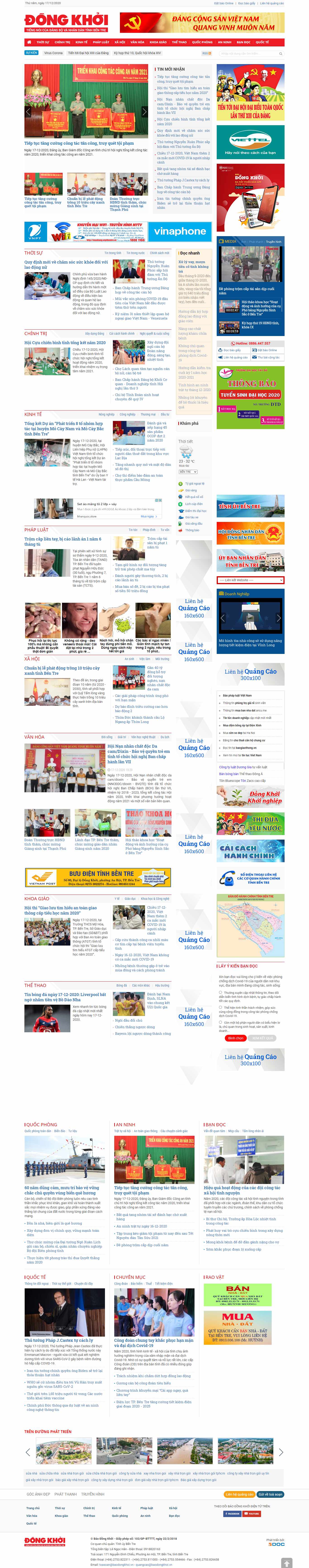 Thiết kế Web tin tức baodongkhoi.vn