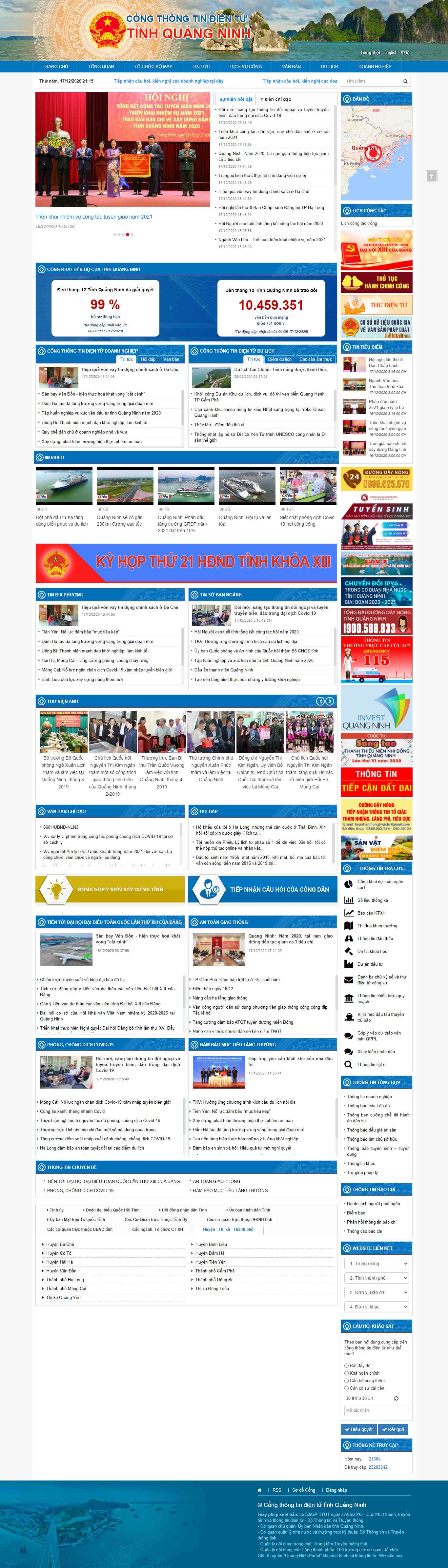 Thiết kế Web tin tức quangninh.gov.vn