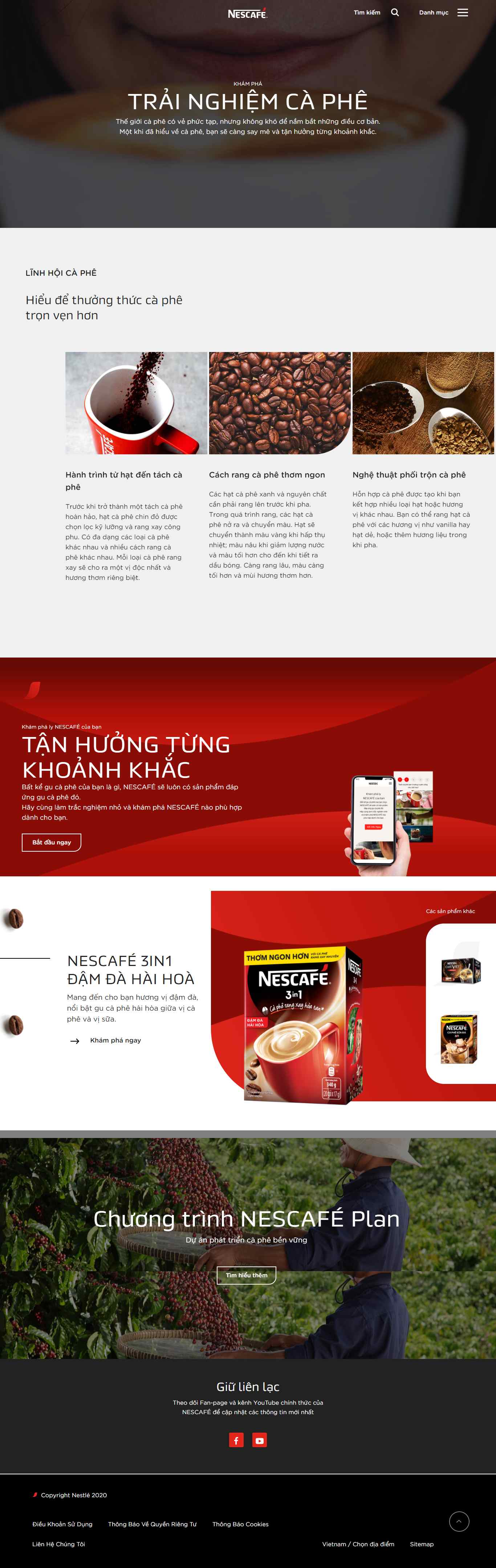 Thiết kế Web quán cà fe nescafe.com