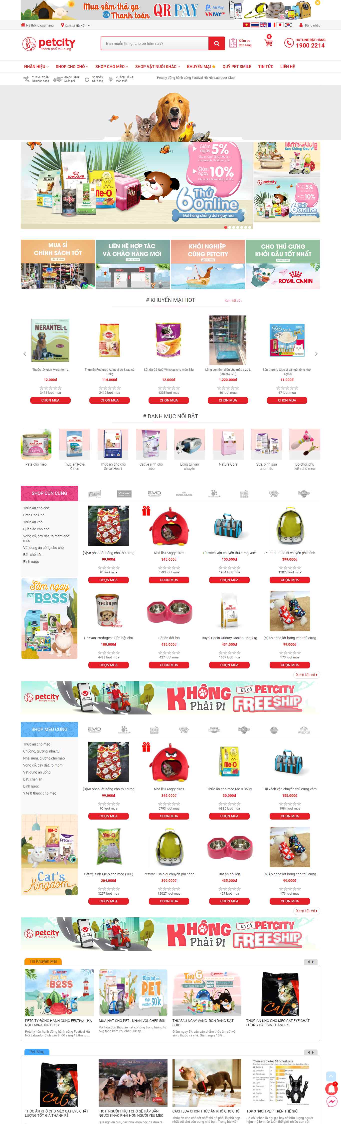 Thiết kế Web thú cưng petcity.vn
